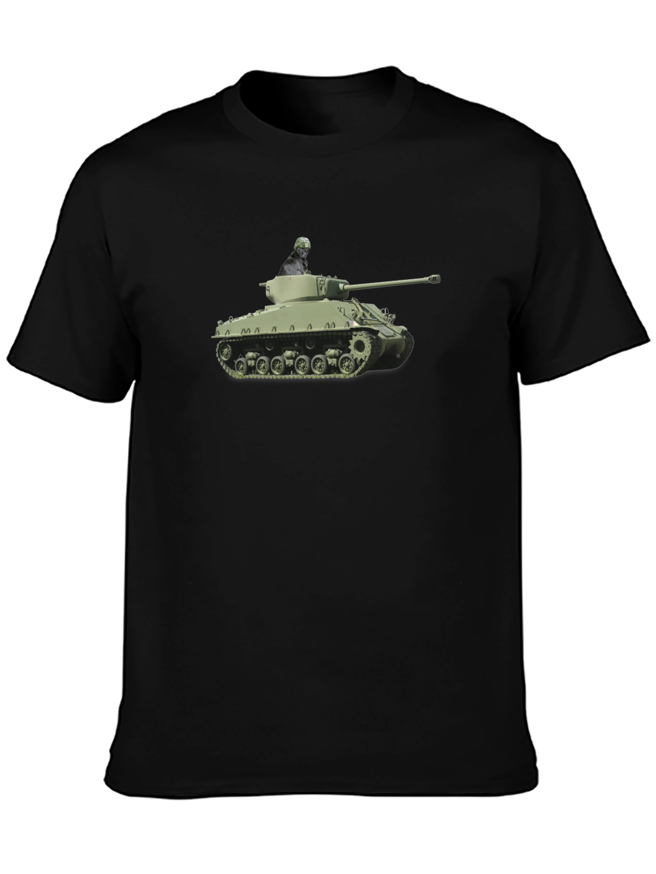 Tank Graphic Tee - Olive Green Military Design
