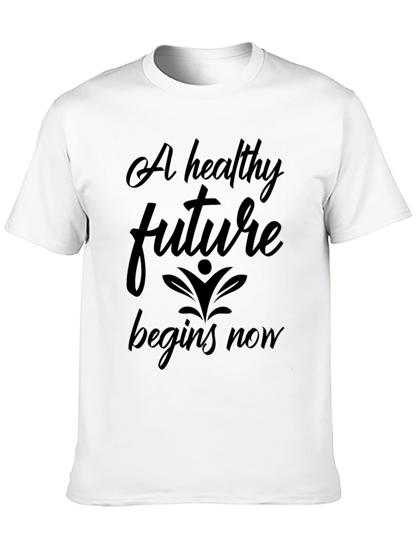 Healthy Future Begins Now Black Graphic Tee