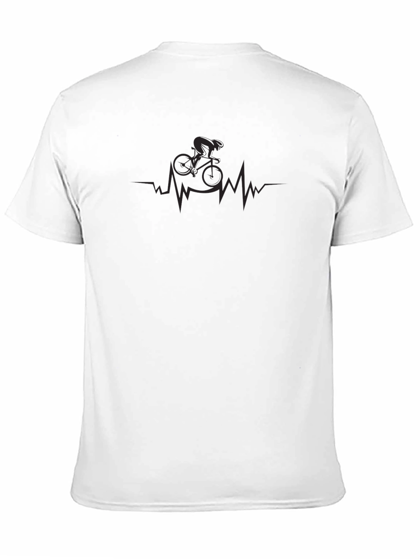 Cycling Heartbeat T-Shirt - Comfortable Black Tee