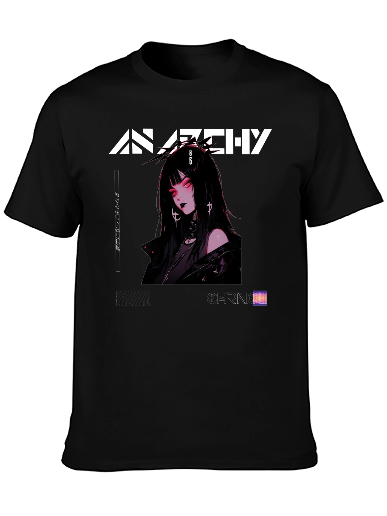 Anarchy Anime Girl Graphic Print T-Shirt