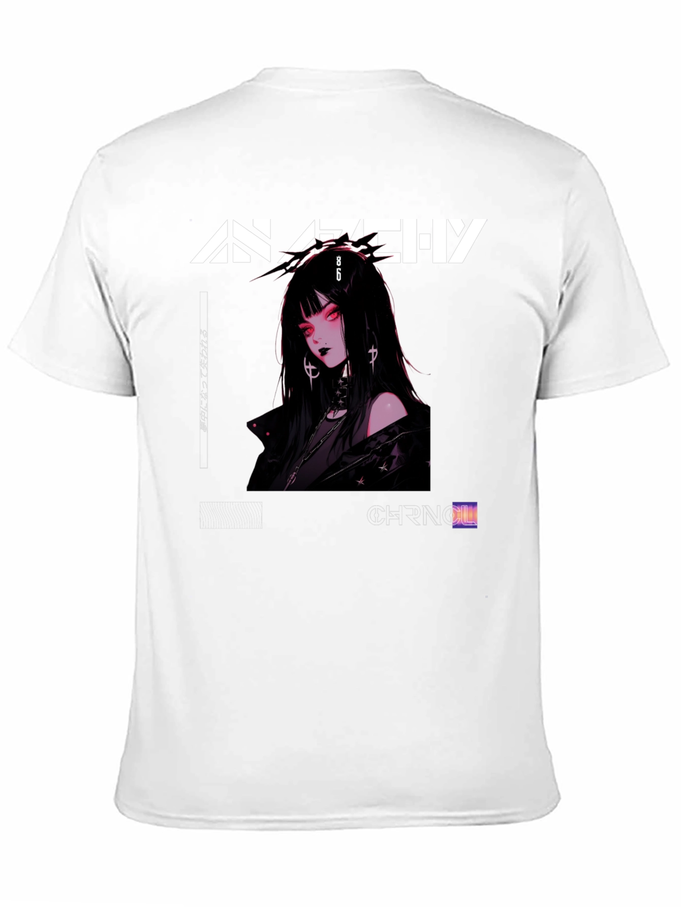Anarchy Anime Girl Graphic Print T-Shirt