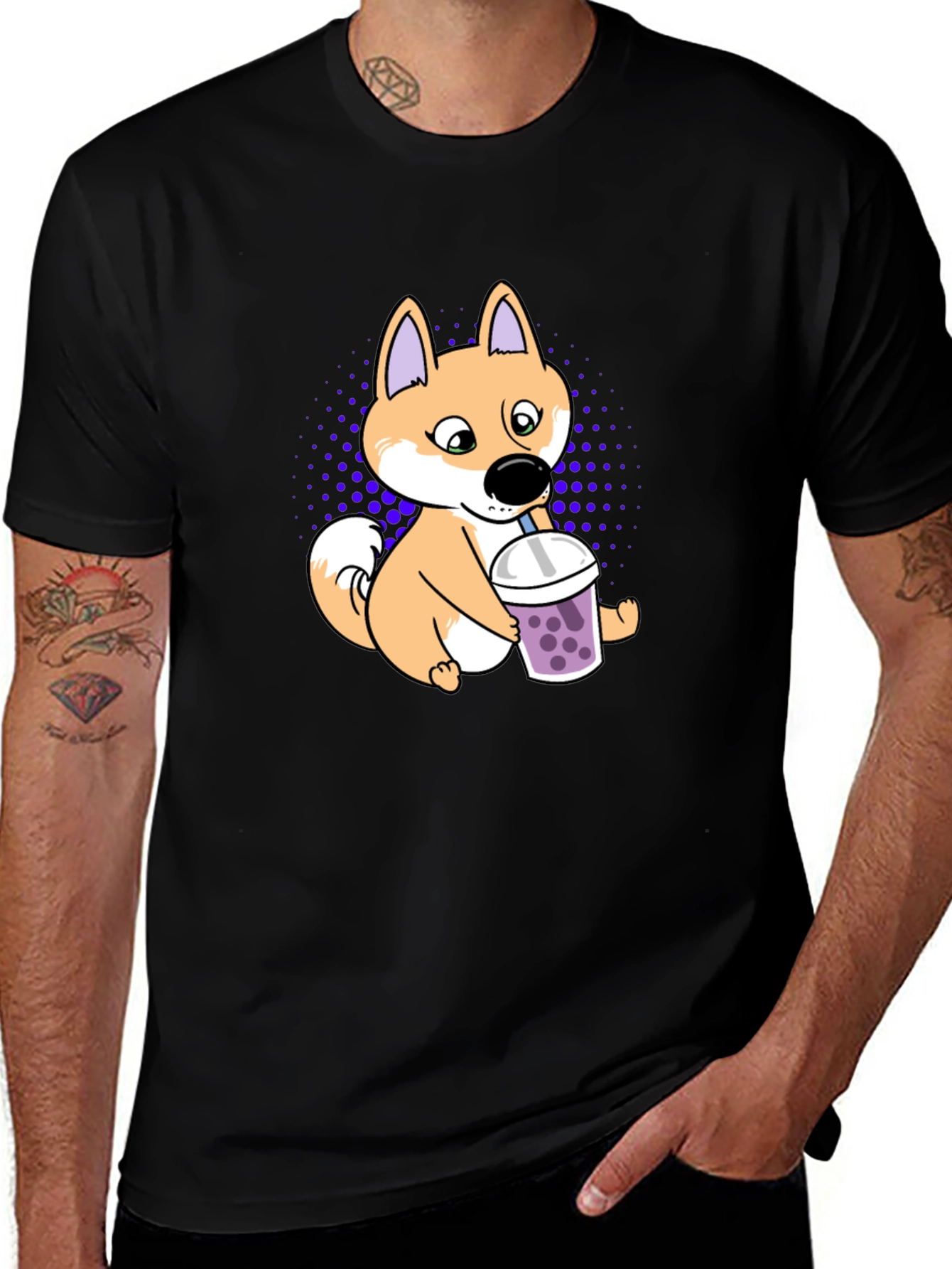 Shiba Inu Boba Tea T-Shirt Cute Dog Design