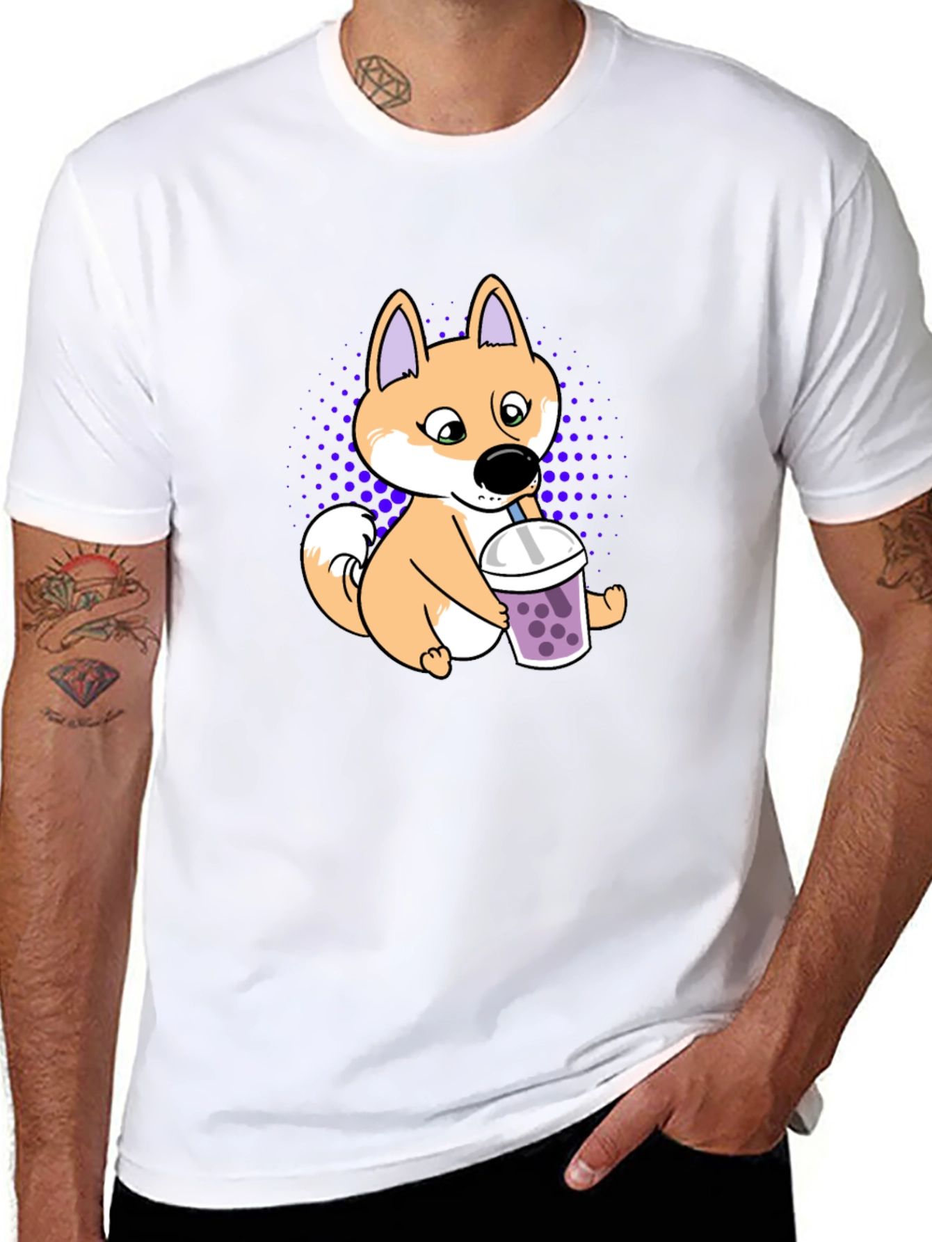 Shiba Inu Boba Tea T-Shirt Cute Dog Design