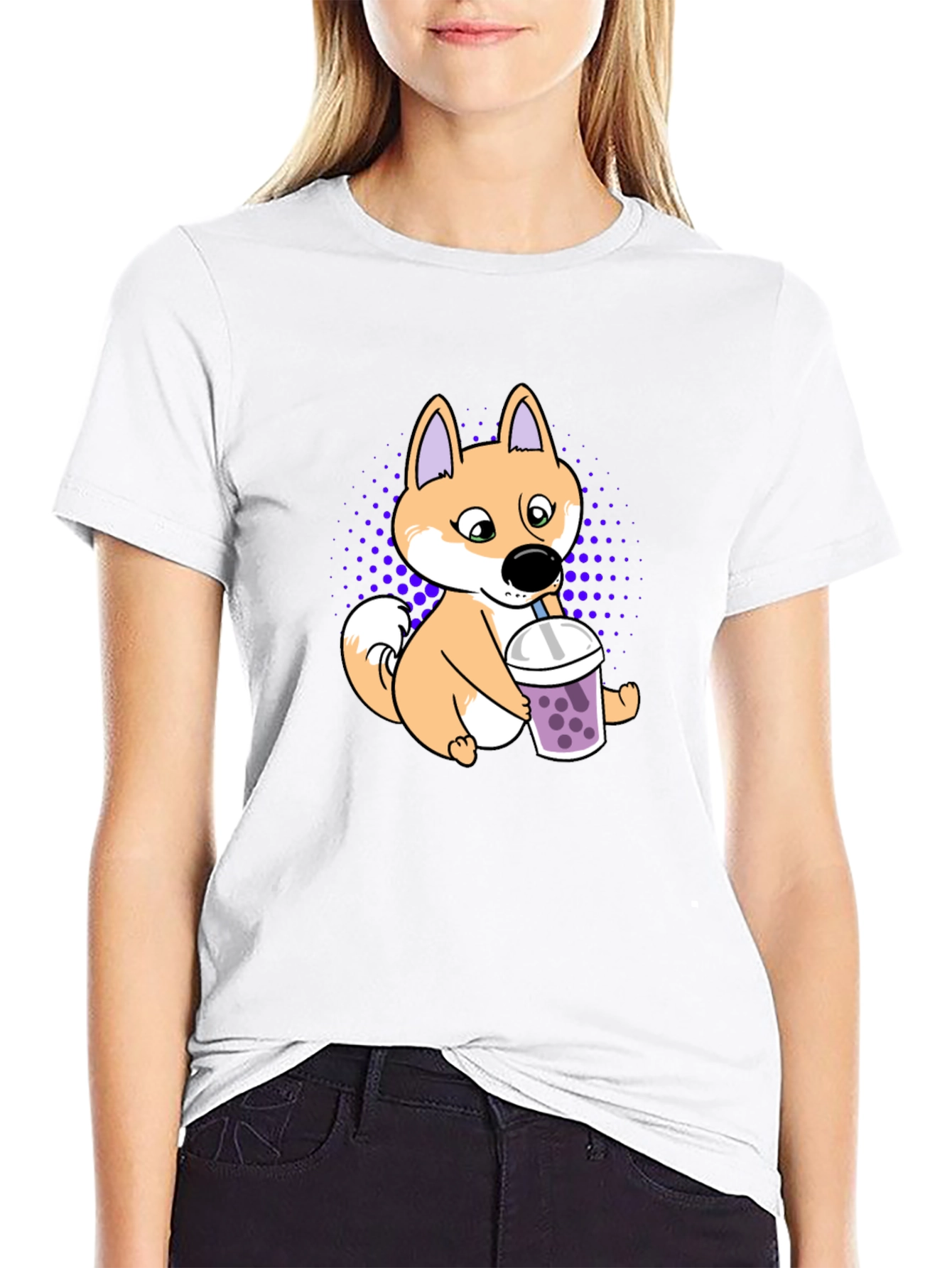 Shiba Inu Boba Tea T-Shirt Cute Dog Design