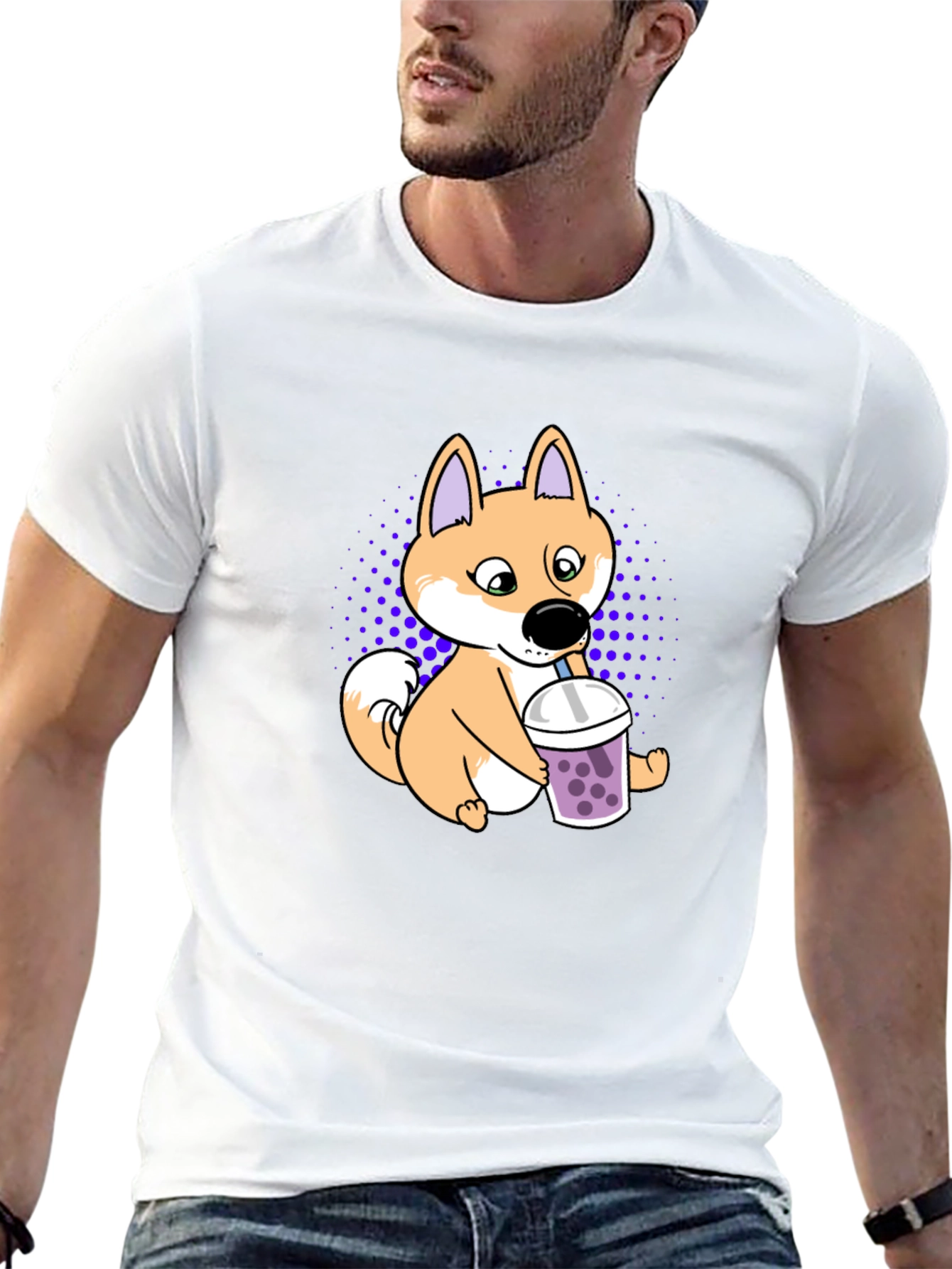 Shiba Inu Boba Tea T-Shirt Cute Dog Design