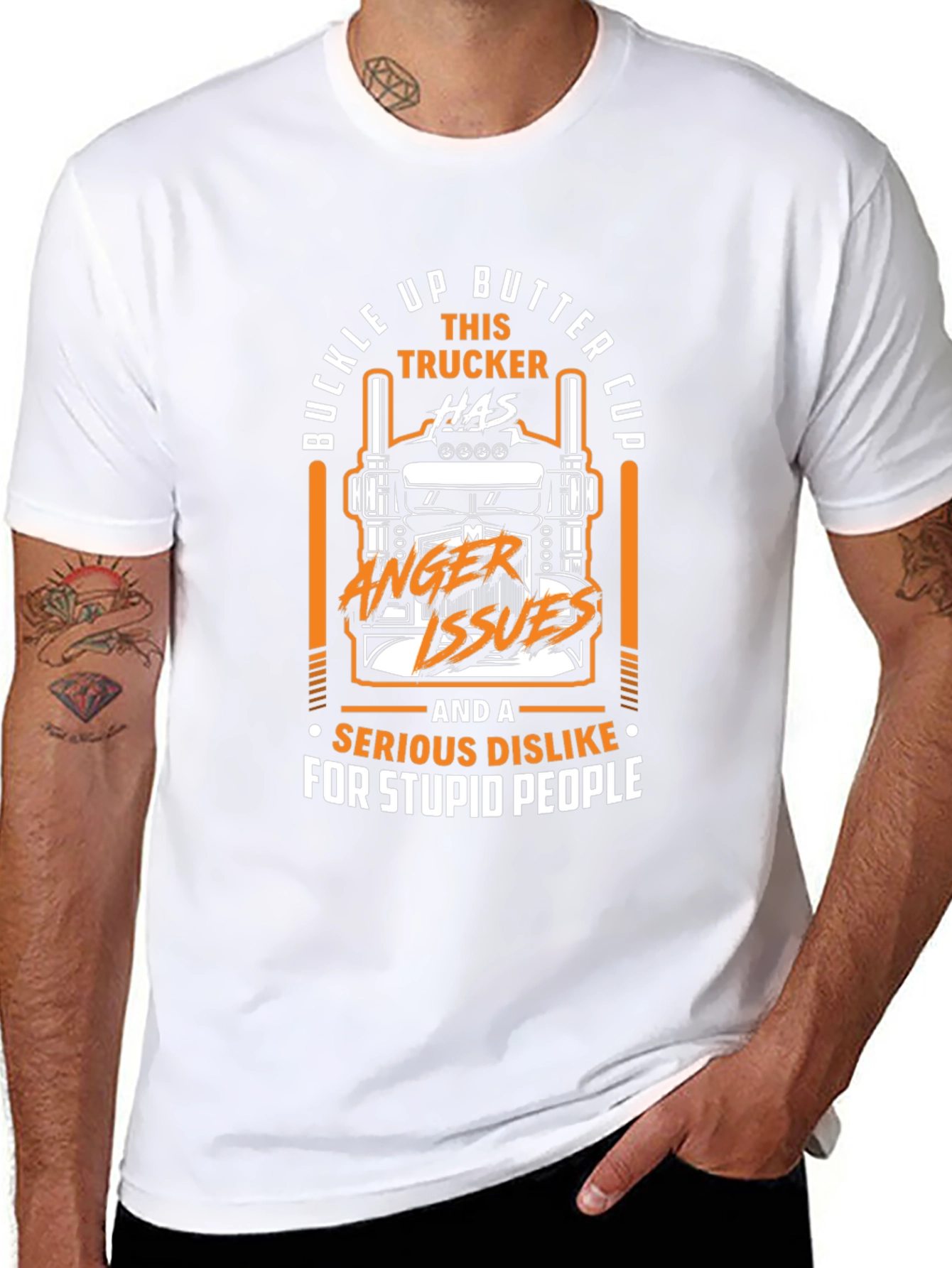 Buckle Up Trucker Humor Graphic T-Shirt
