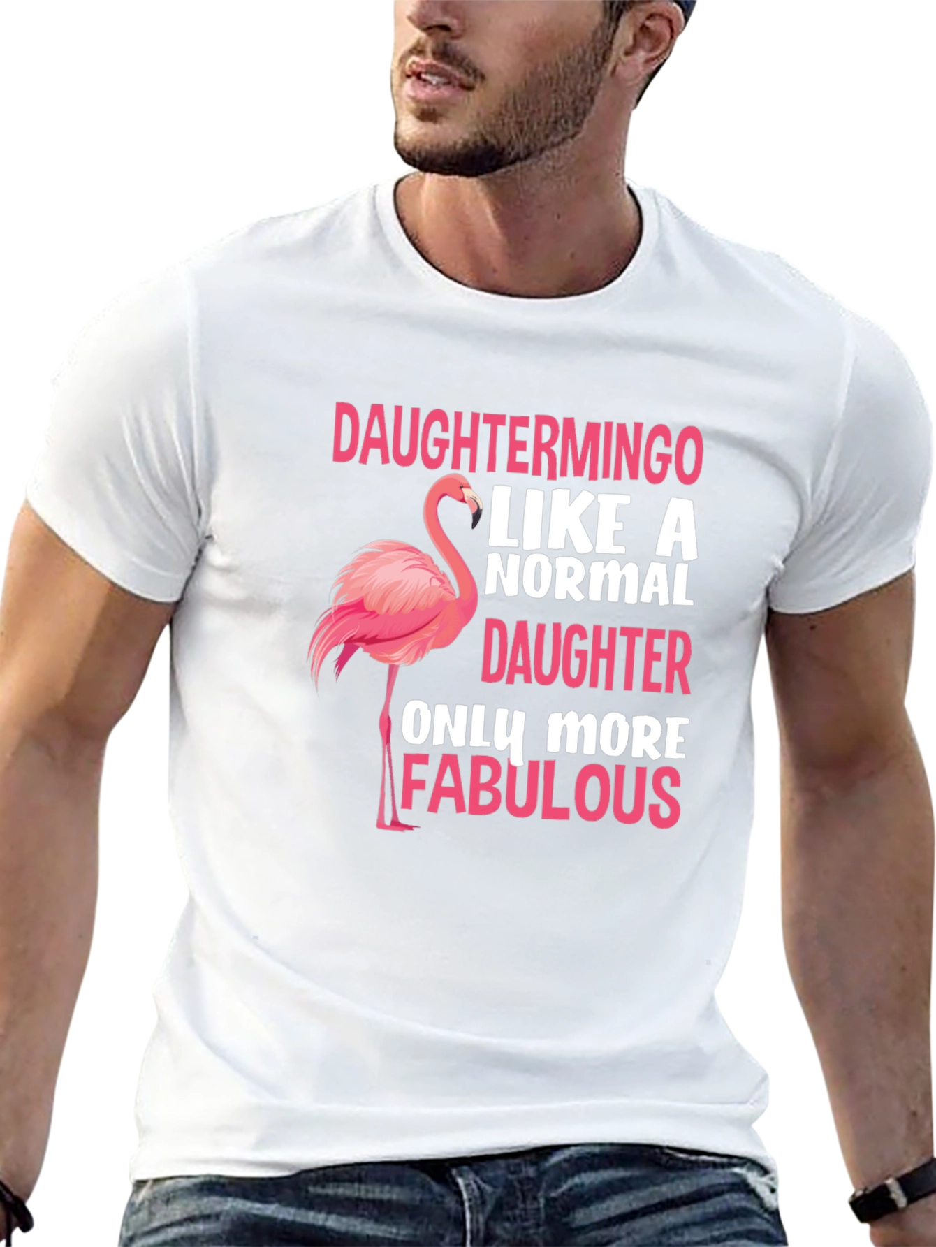 Daughtermino Flamingo Black T-Shirt
