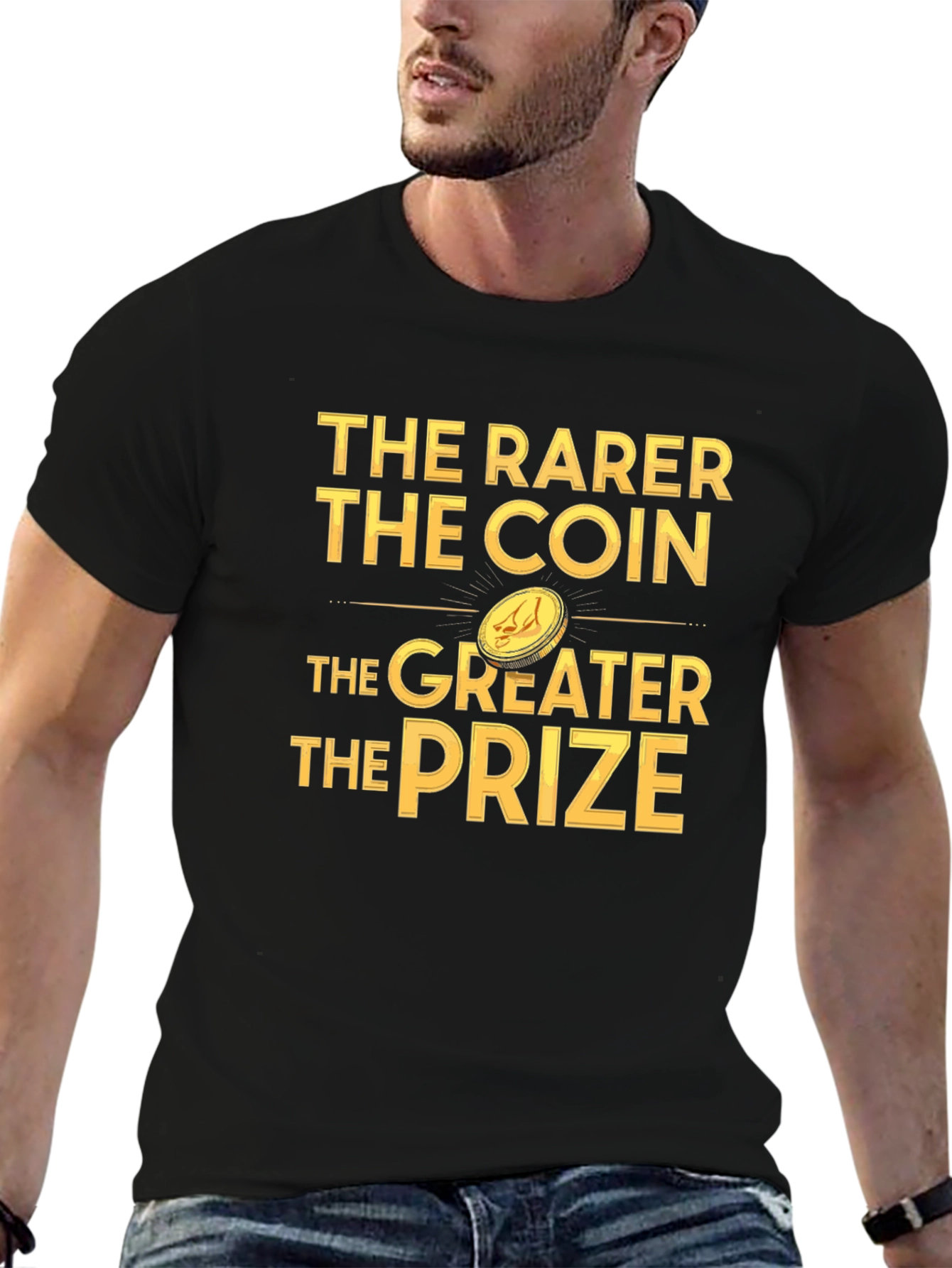 The Rarer The Coin Black Graphic T-Shirt