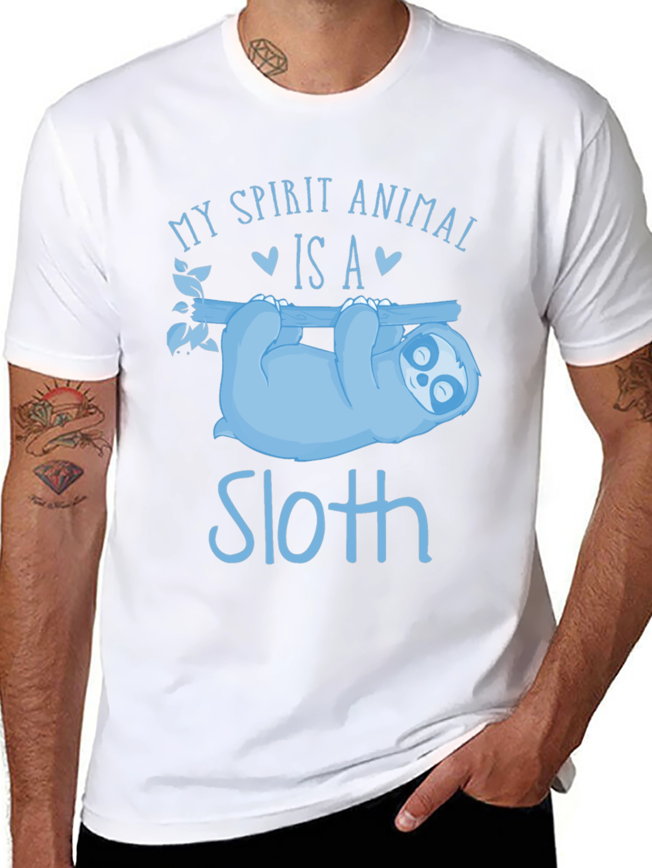Sloth Spirit Animal Black T-Shirt
