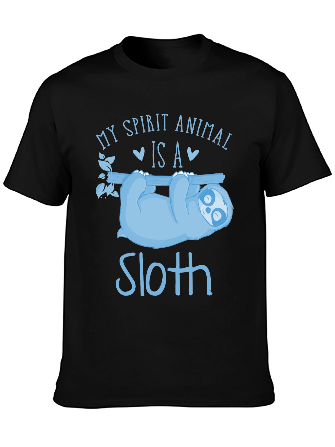 Sloth Spirit Animal Black T-Shirt