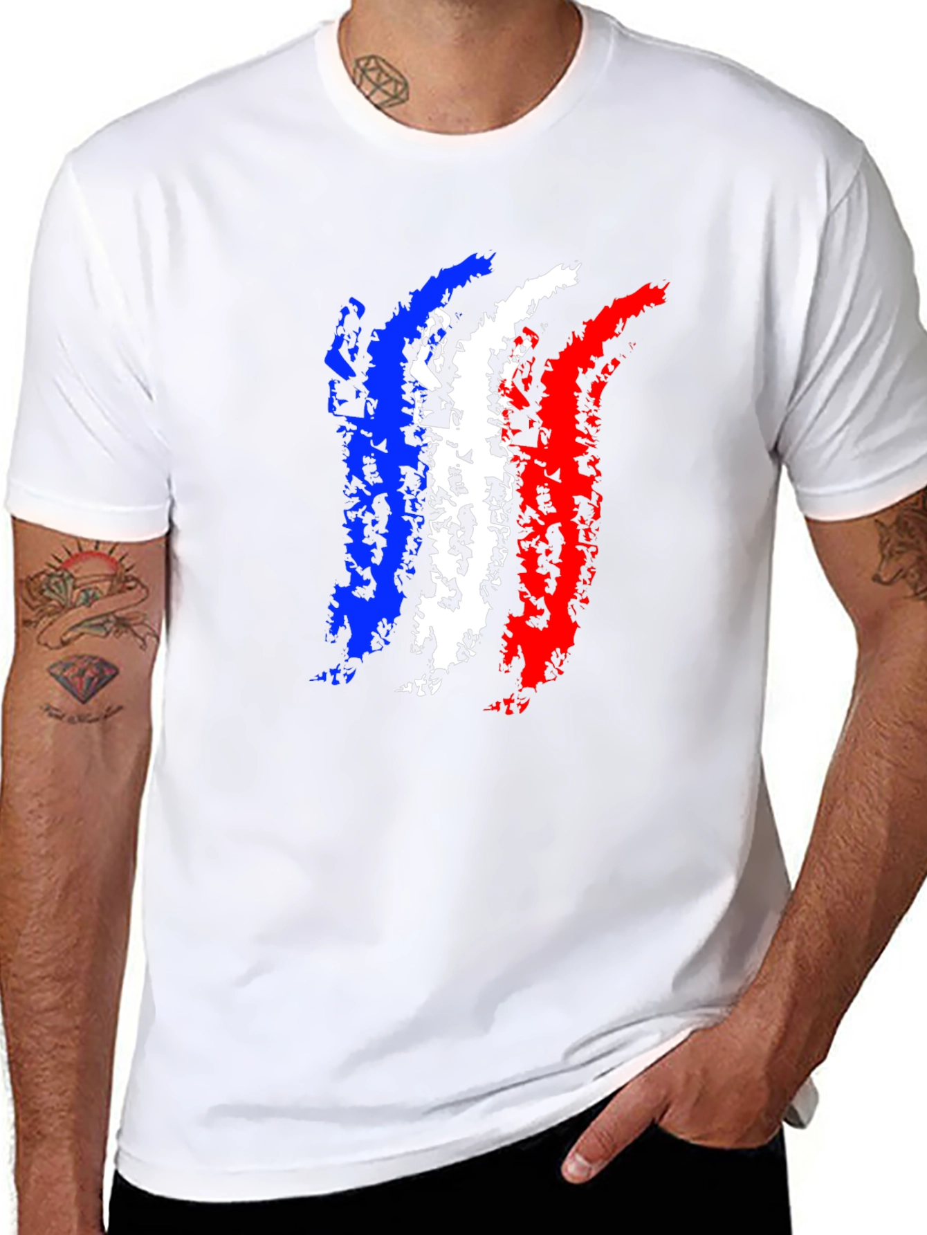 France Flag Black T-Shirt