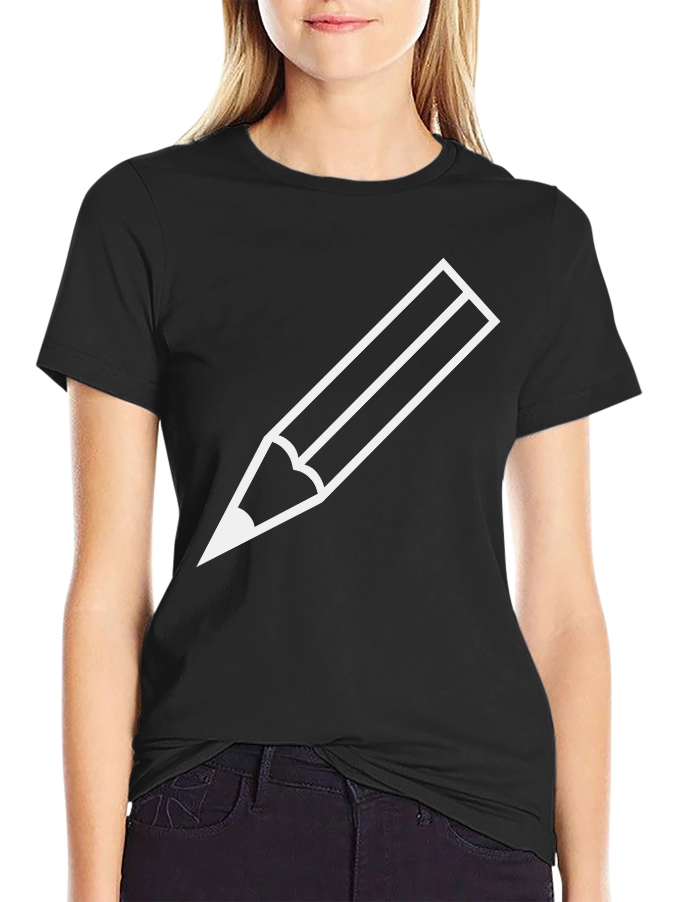 Pencil Graphic Black T-Shirt