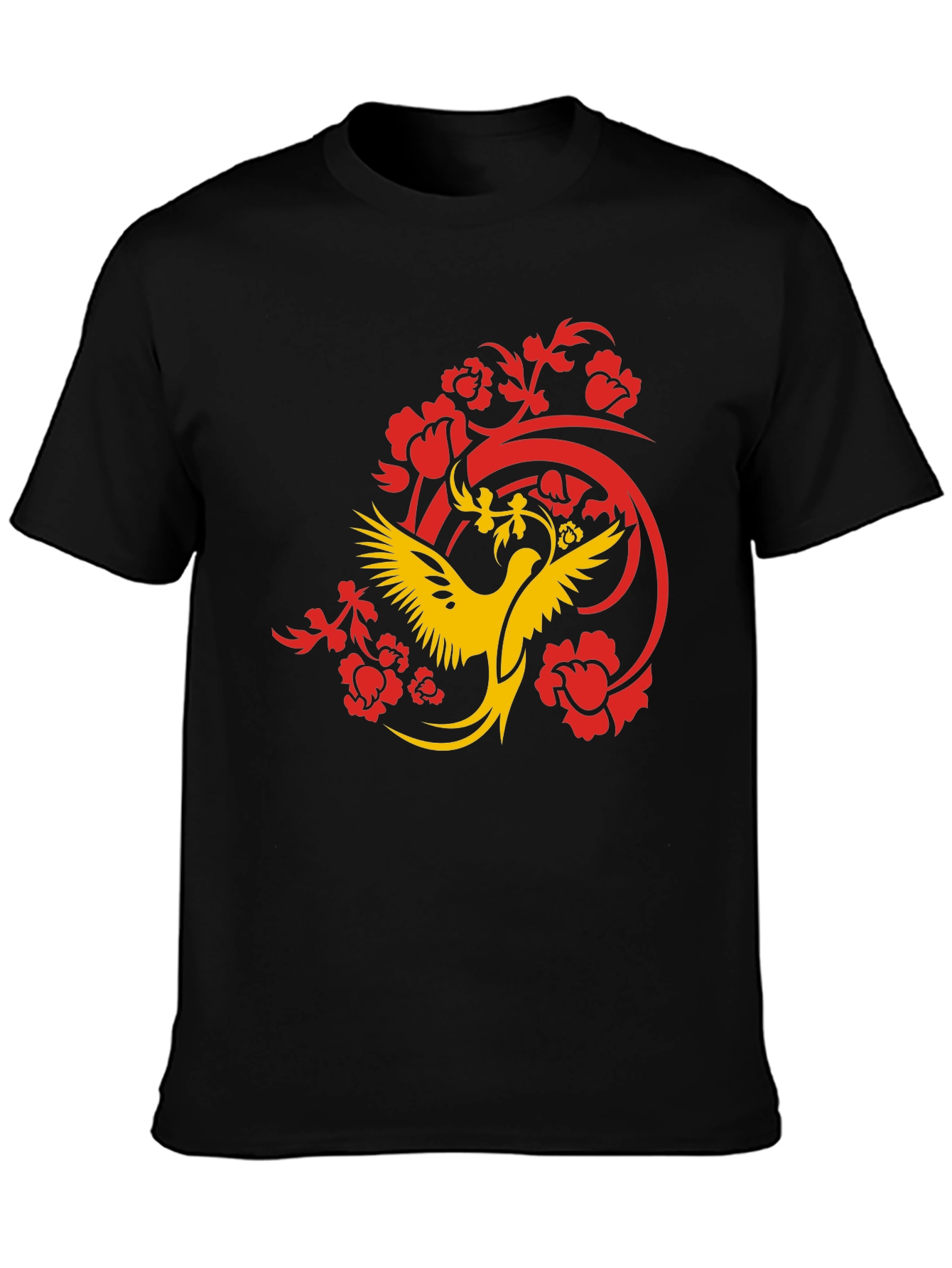Phoenix Graphic Print Black T-Shirt