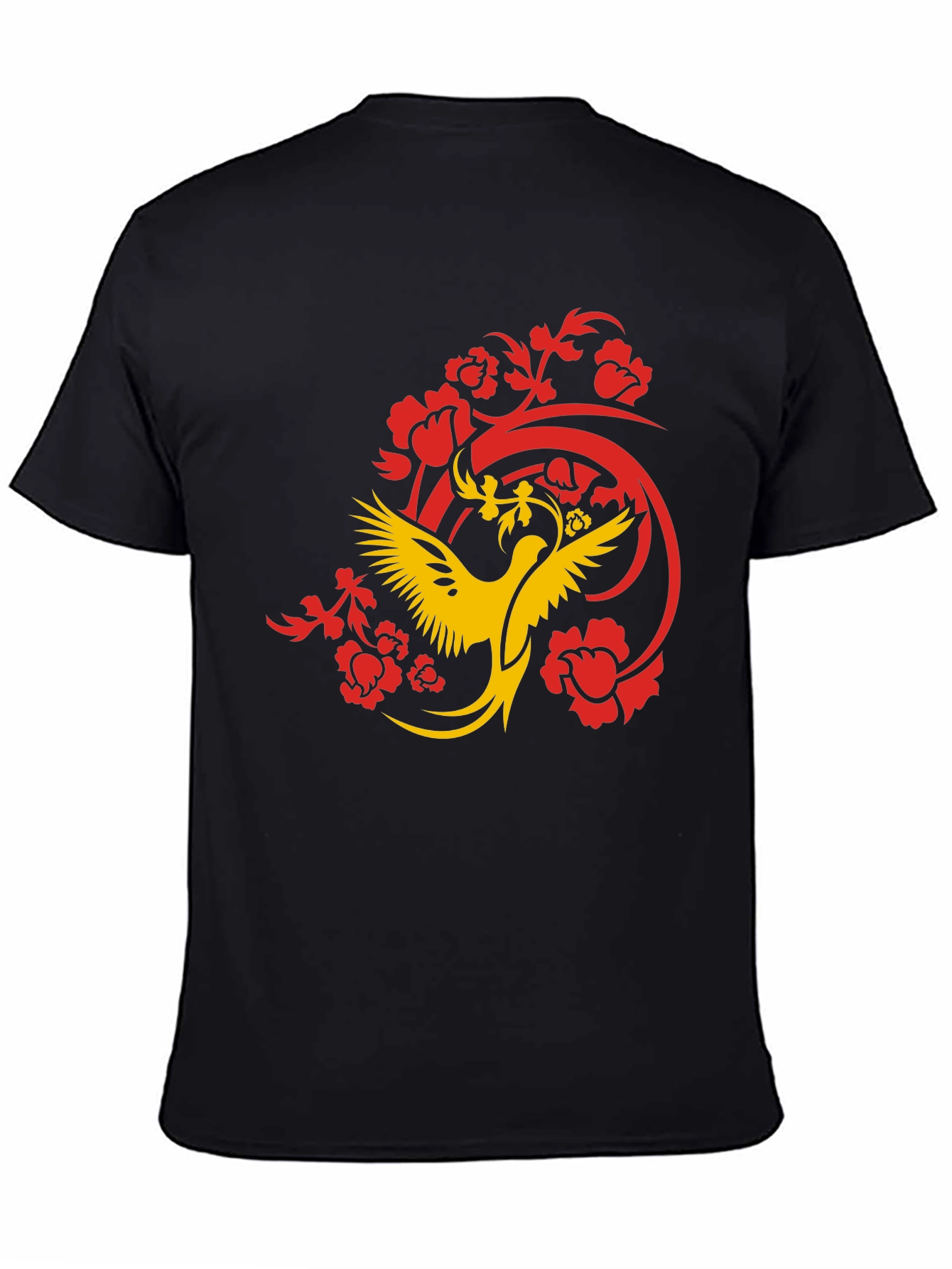 Phoenix Graphic Print Black T-Shirt
