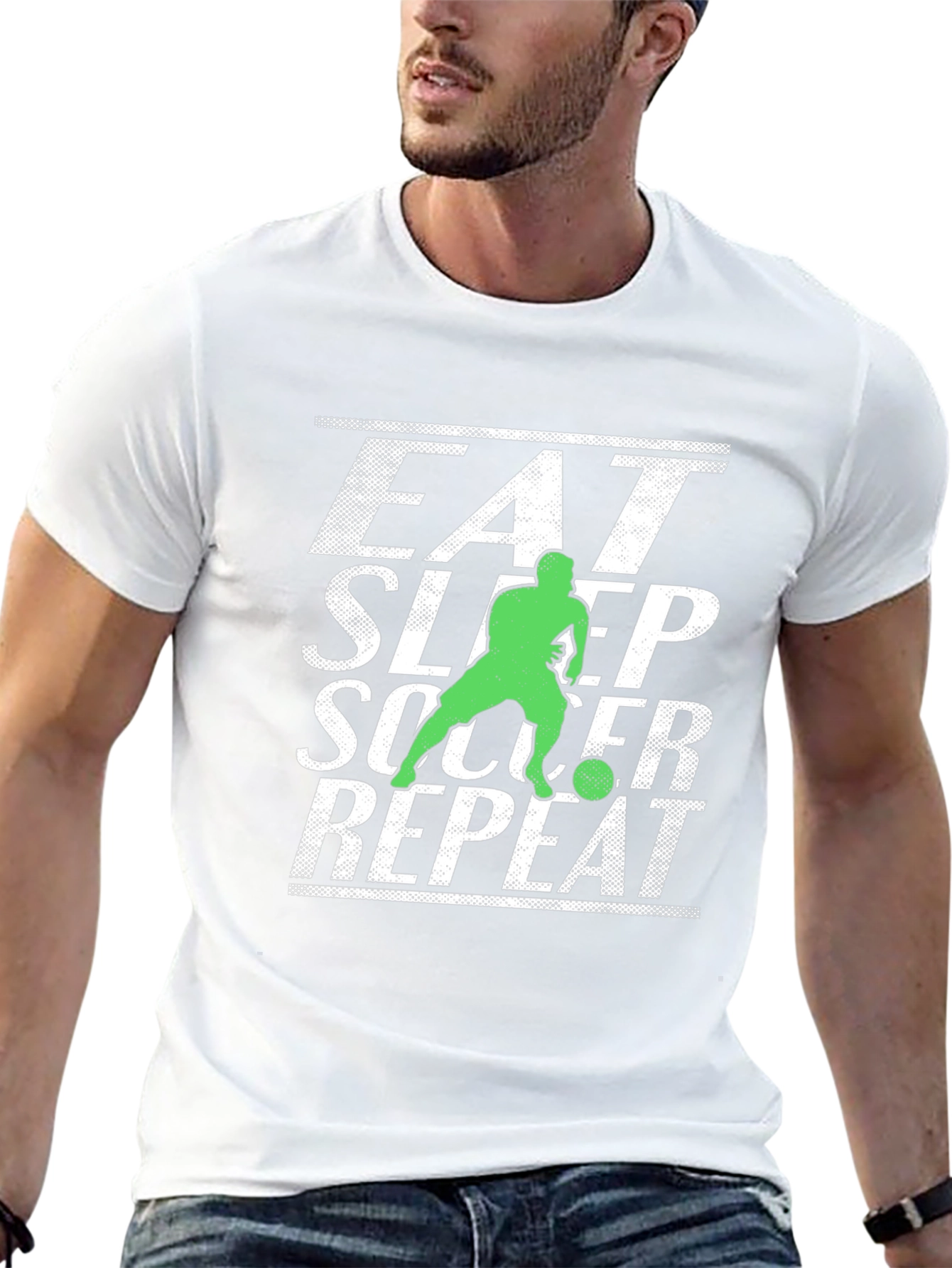 Eat Sleep Soccer Repeat Graphic Tee