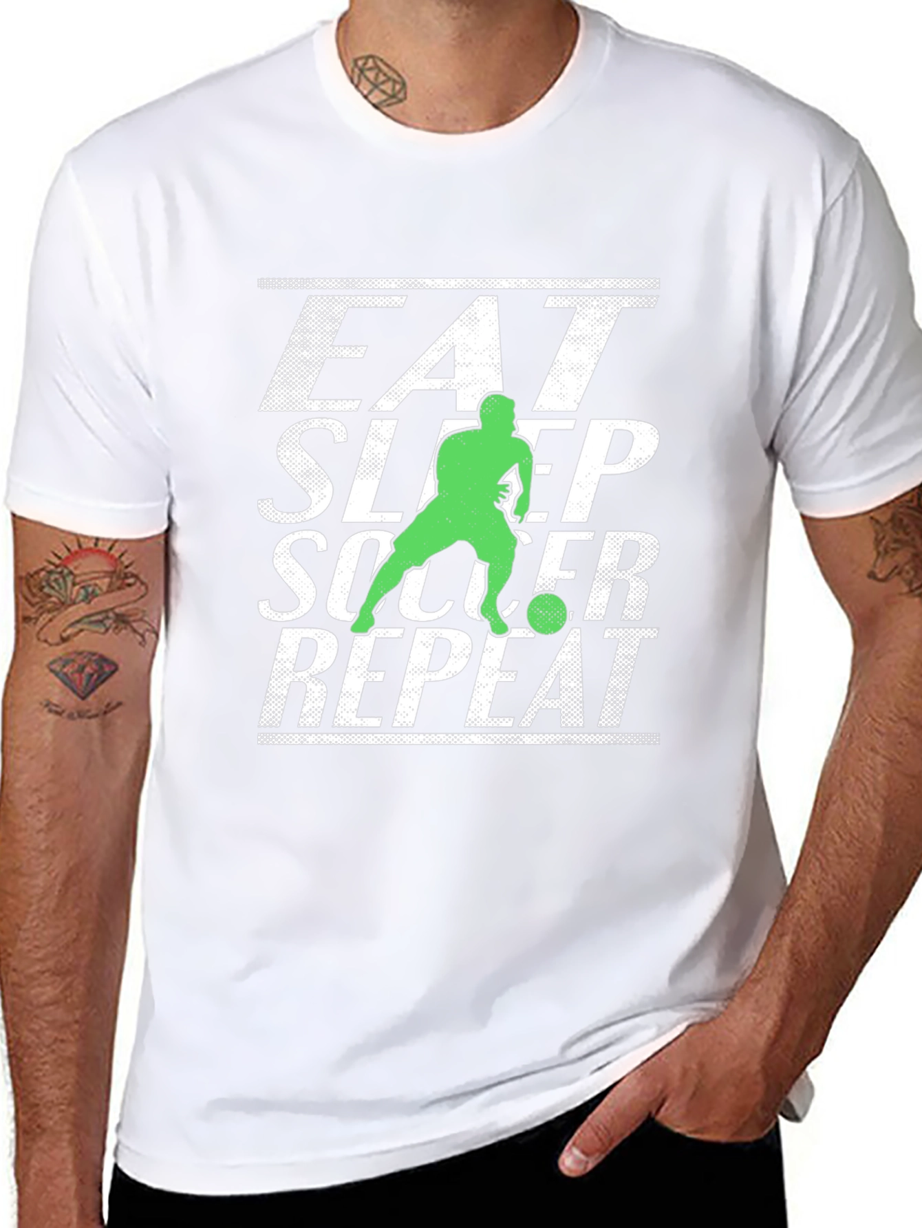 Eat Sleep Soccer Repeat Graphic Tee