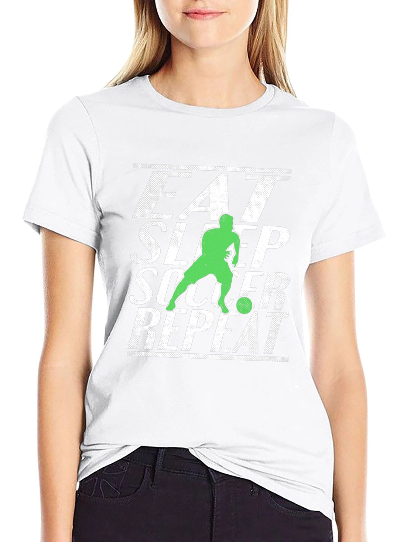 Eat Sleep Soccer Repeat Graphic Tee
