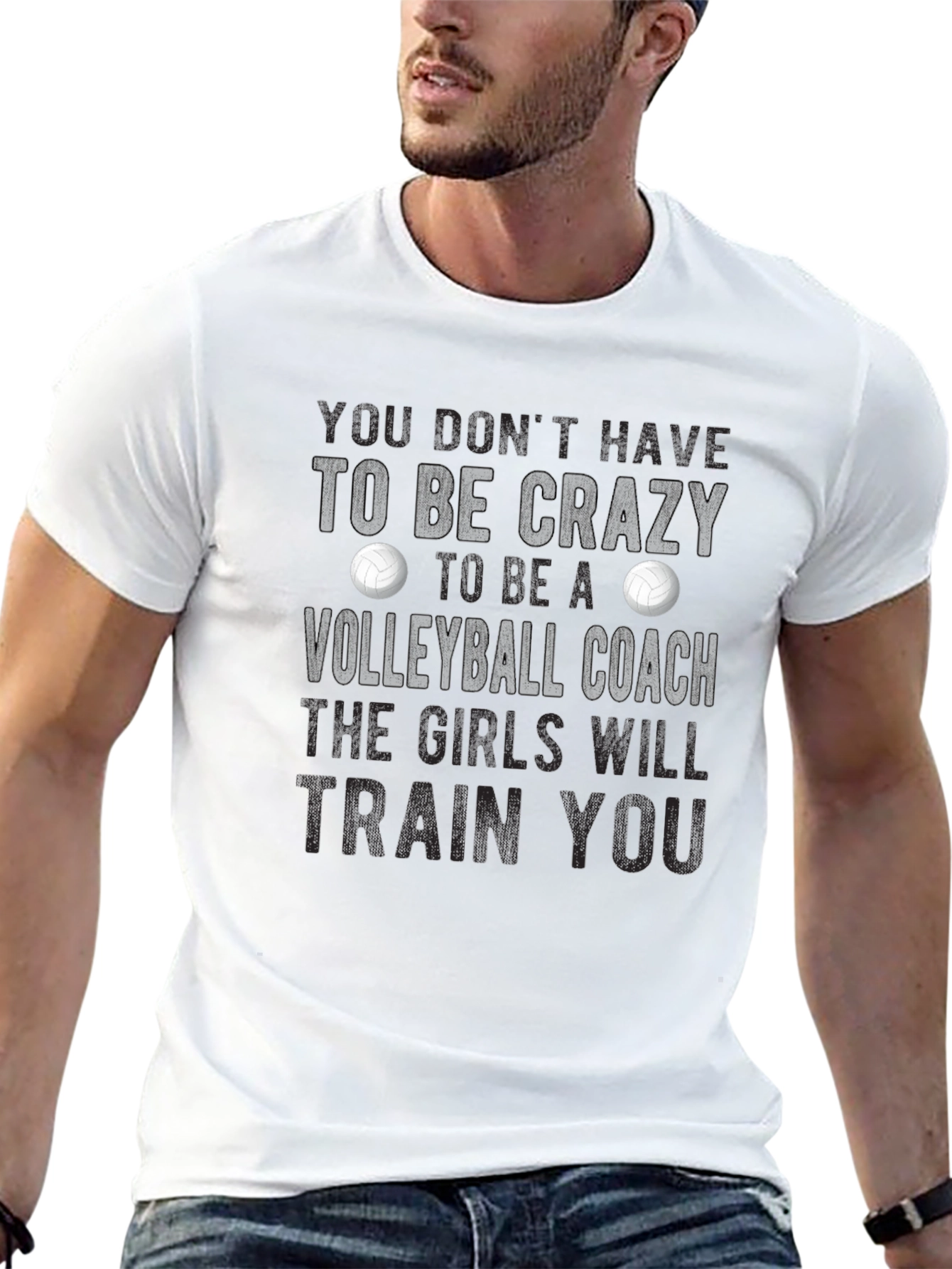 Volleyball Coach Graphic T-Shirt - Crazy Train You