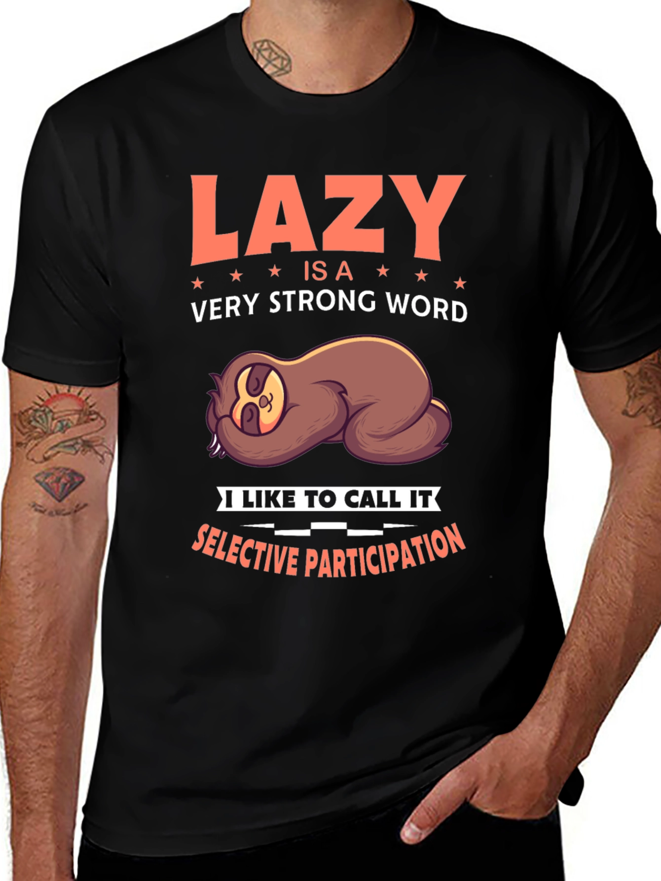 Lazy Sloth Graphic T-Shirt - Funny & Relaxed Fit