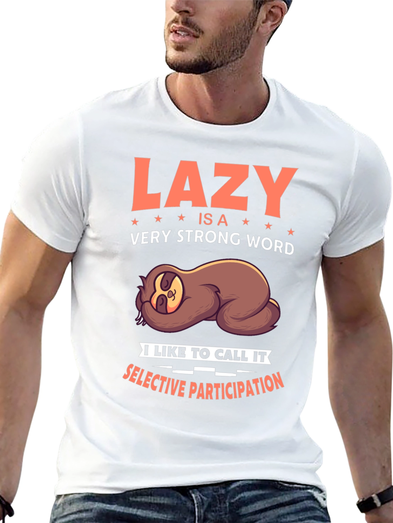 Lazy Sloth Graphic T-Shirt - Funny & Relaxed Fit
