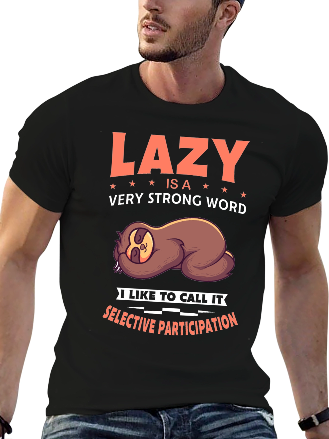 Lazy Sloth Graphic T-Shirt - Funny & Relaxed Fit