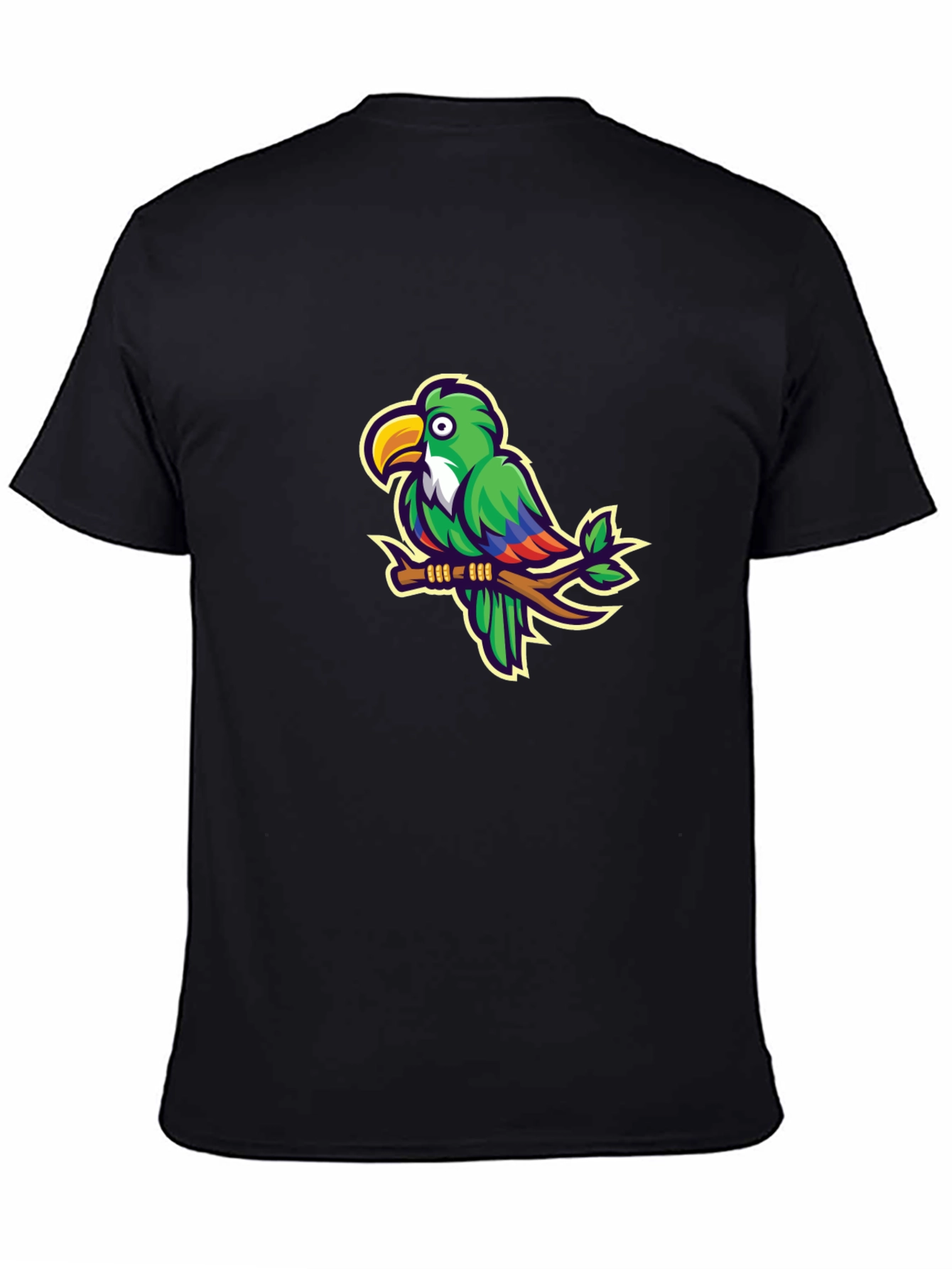 Parrot Graphic T-Shirt - Casual Black Tee