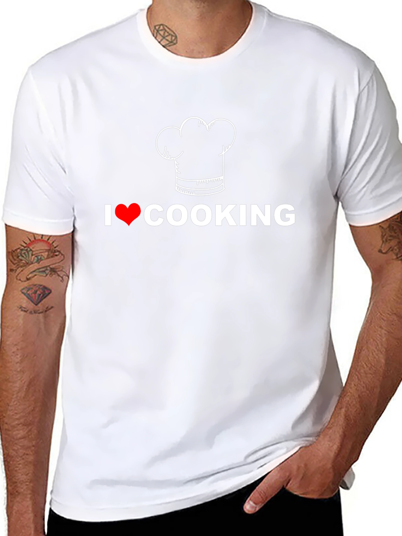 I Love Cooking T-Shirt Chef Hat Graphic Tee
