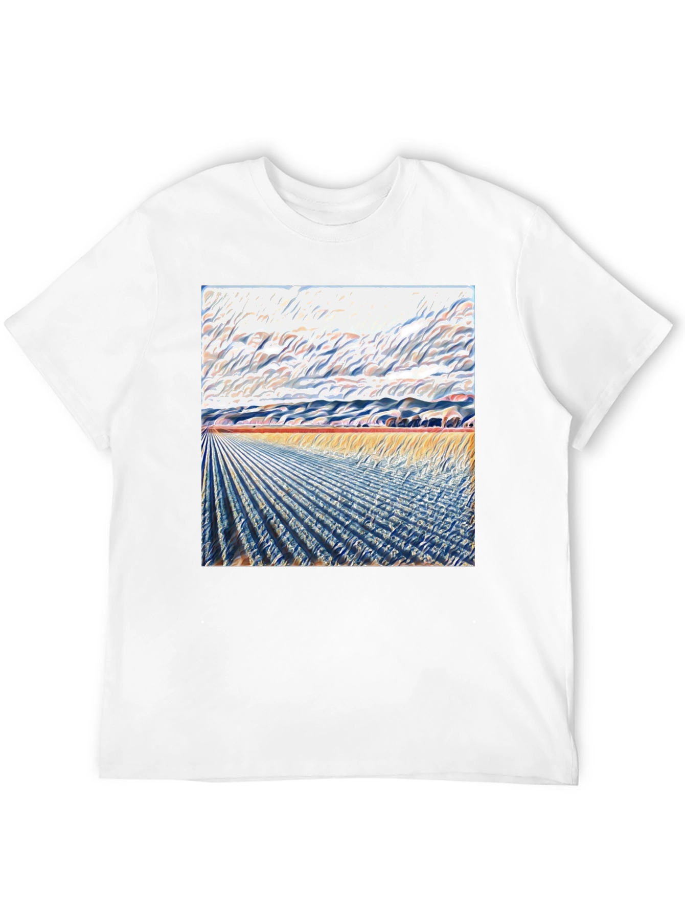 Abstract Landscape Print Tee - Modern Art Shirt