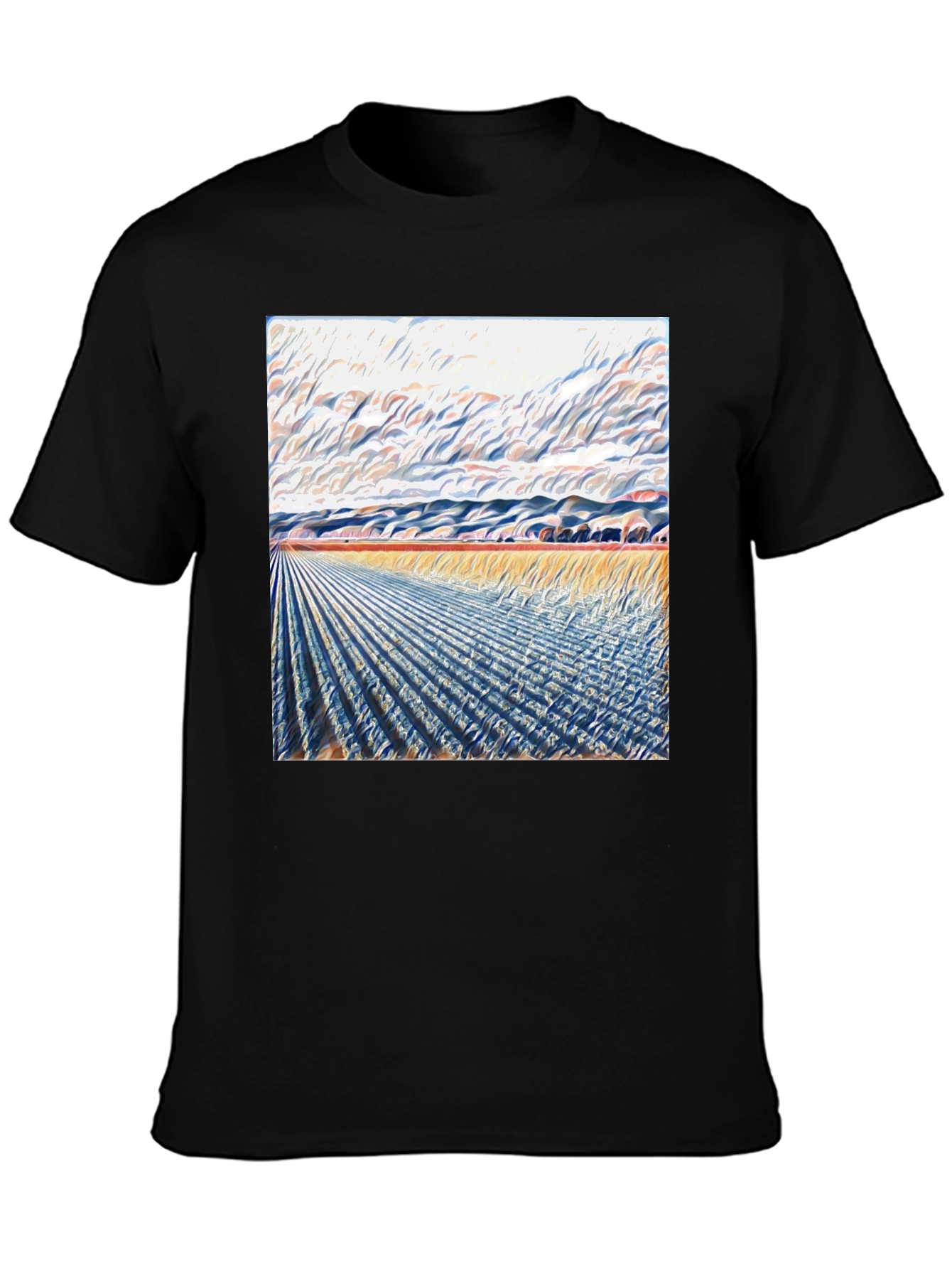Abstract Landscape Print Tee - Modern Art Shirt