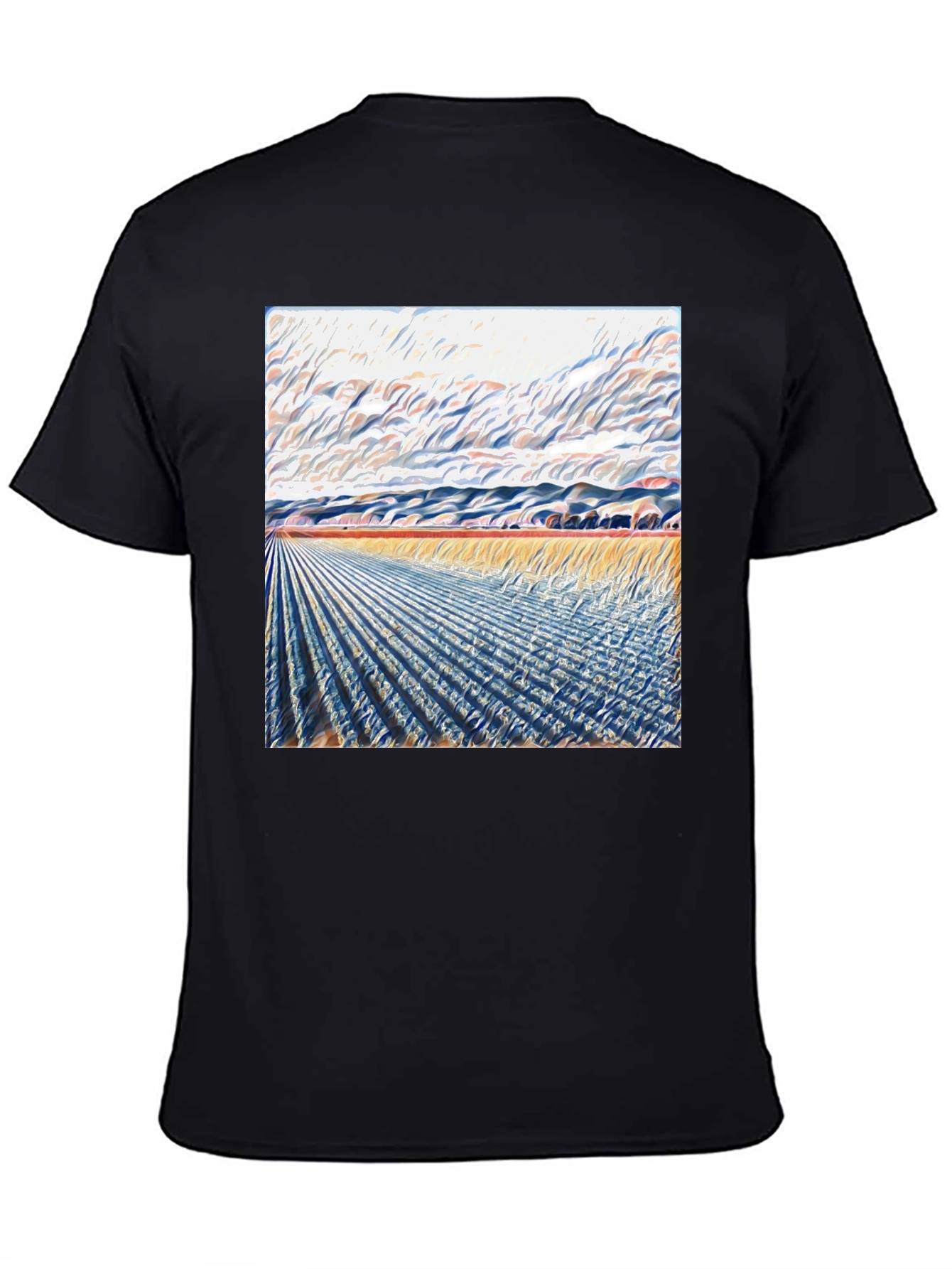 Abstract Landscape Print Tee - Modern Art Shirt