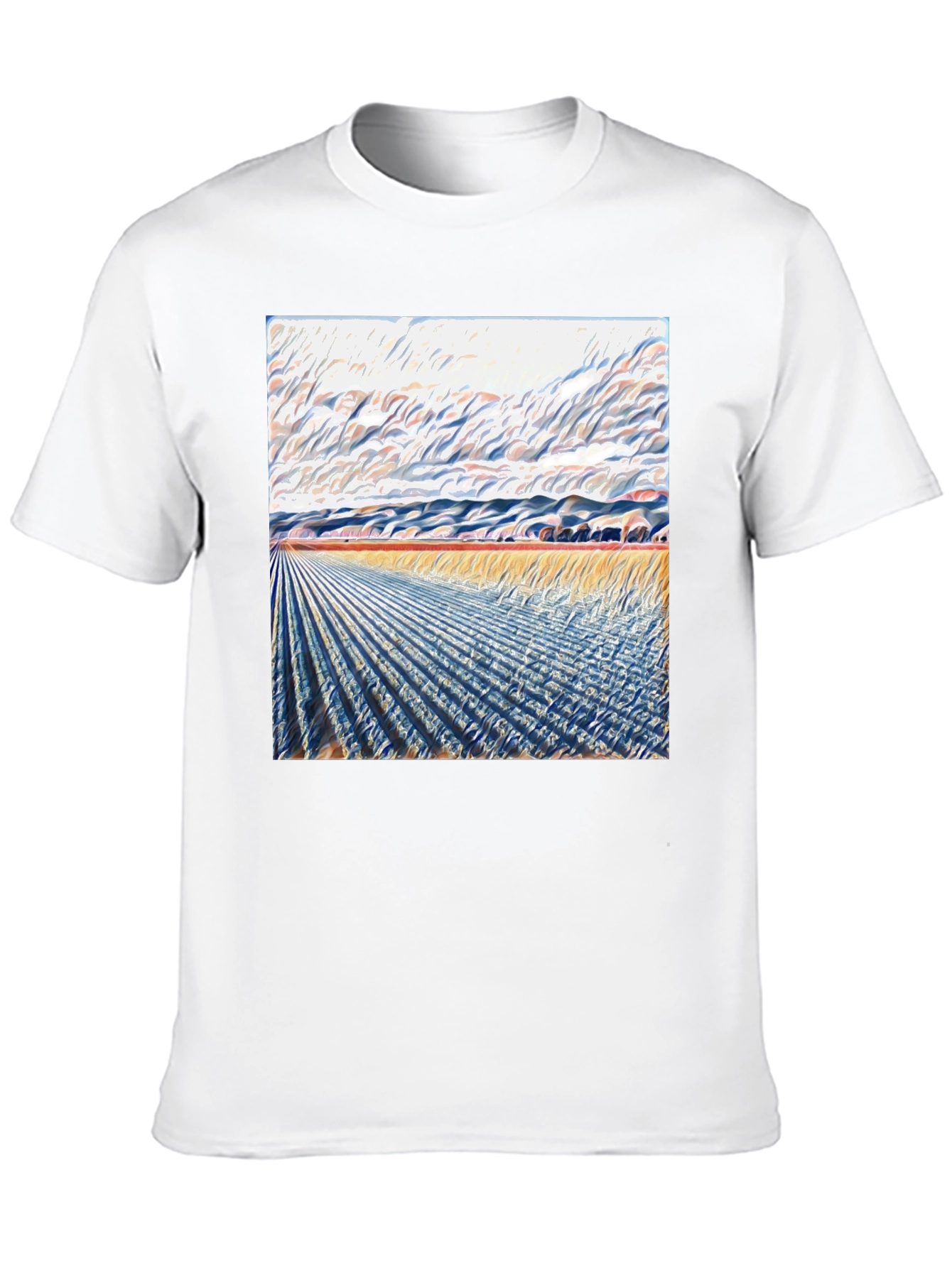 Abstract Landscape Print Tee - Modern Art Shirt