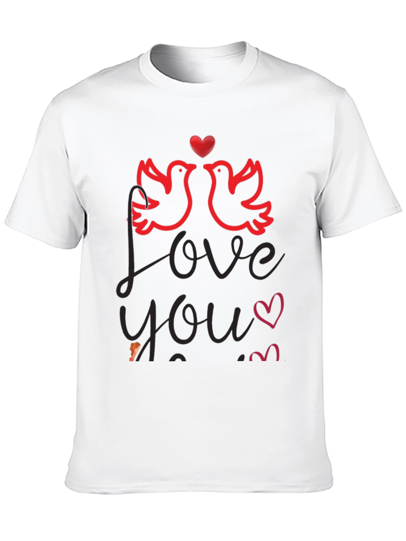 Love You Valentines Graphic T-Shirt - Black