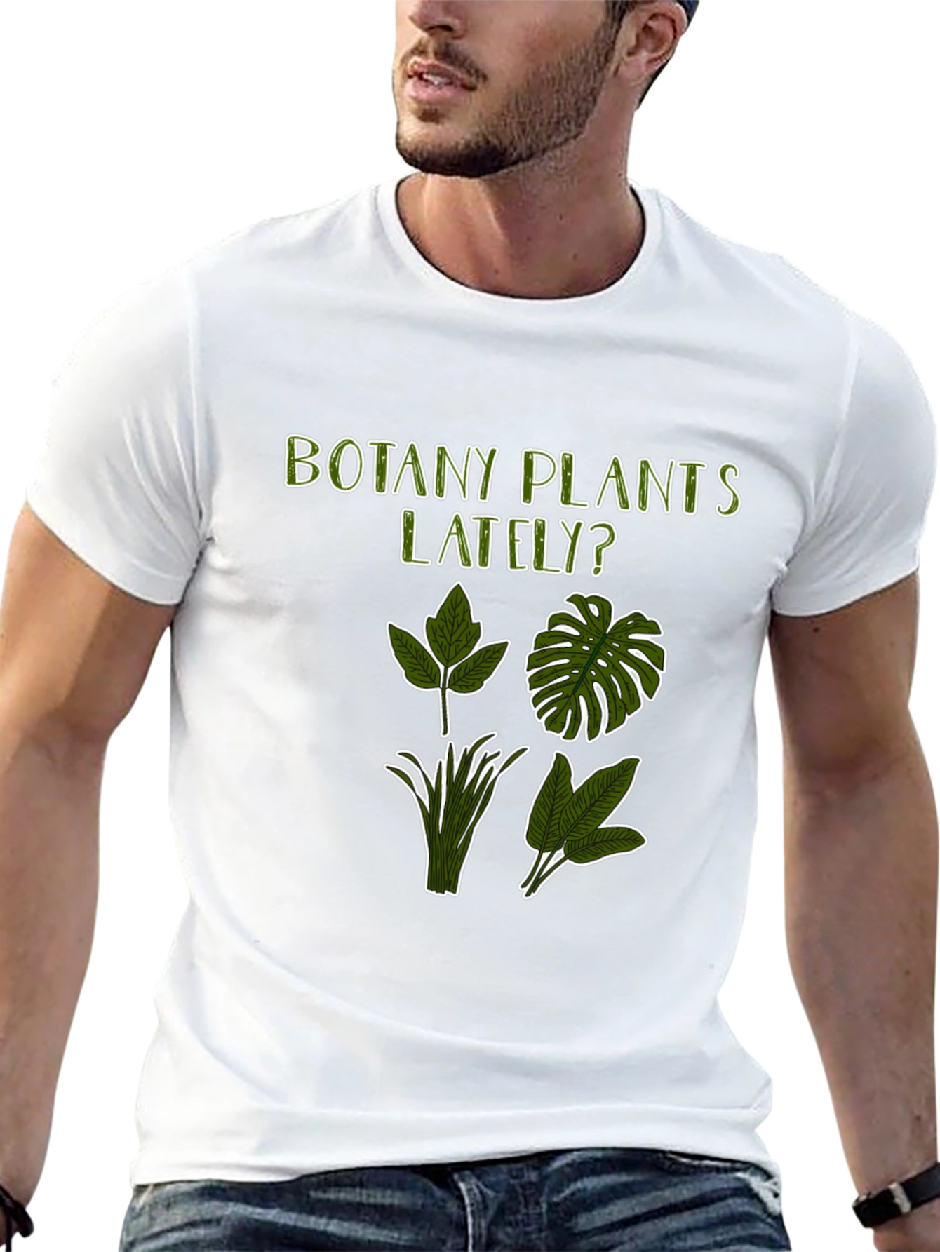 Botany Plants Lately T-Shirt - Black Plant Lover Tee