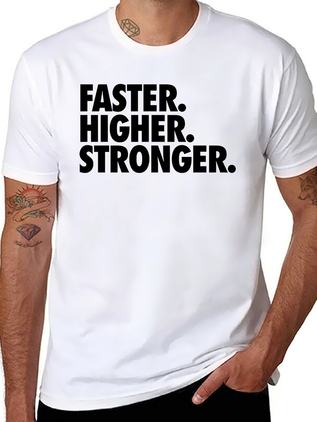 Faster Higher Stronger Black T-Shirt