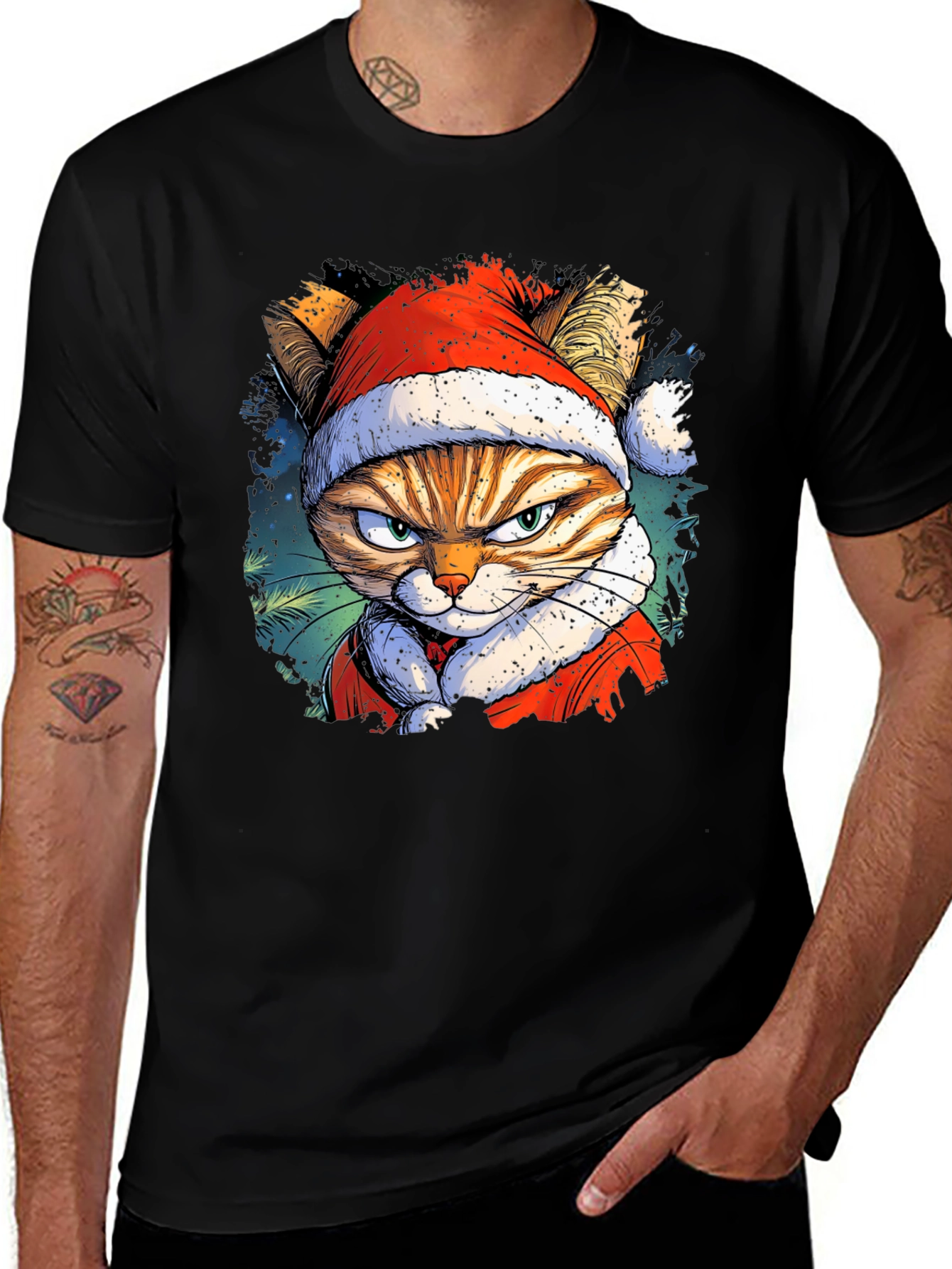 Grumpy Cat Santa T-Shirt: Holiday Humor