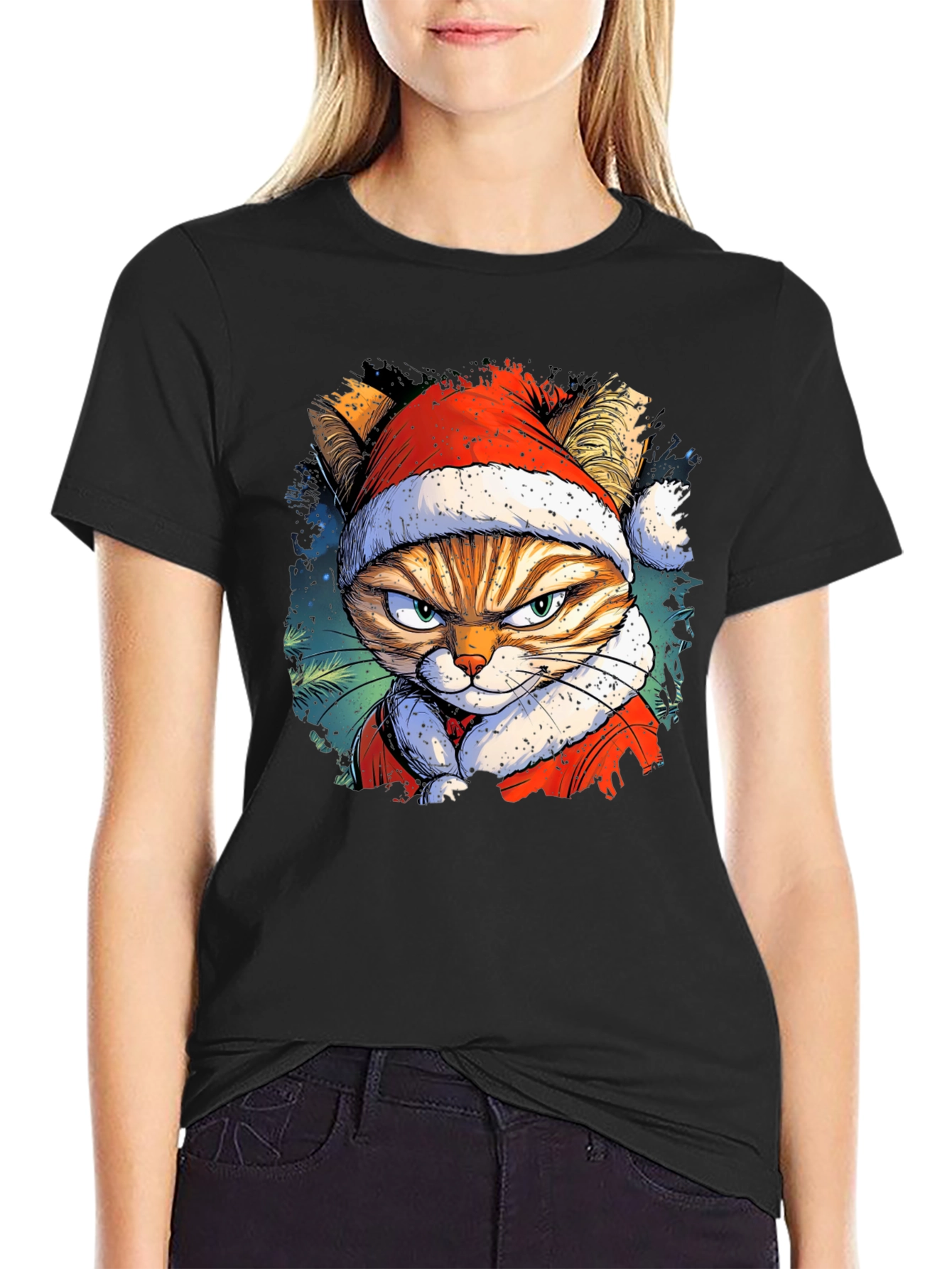 Grumpy Cat Santa T-Shirt: Holiday Humor