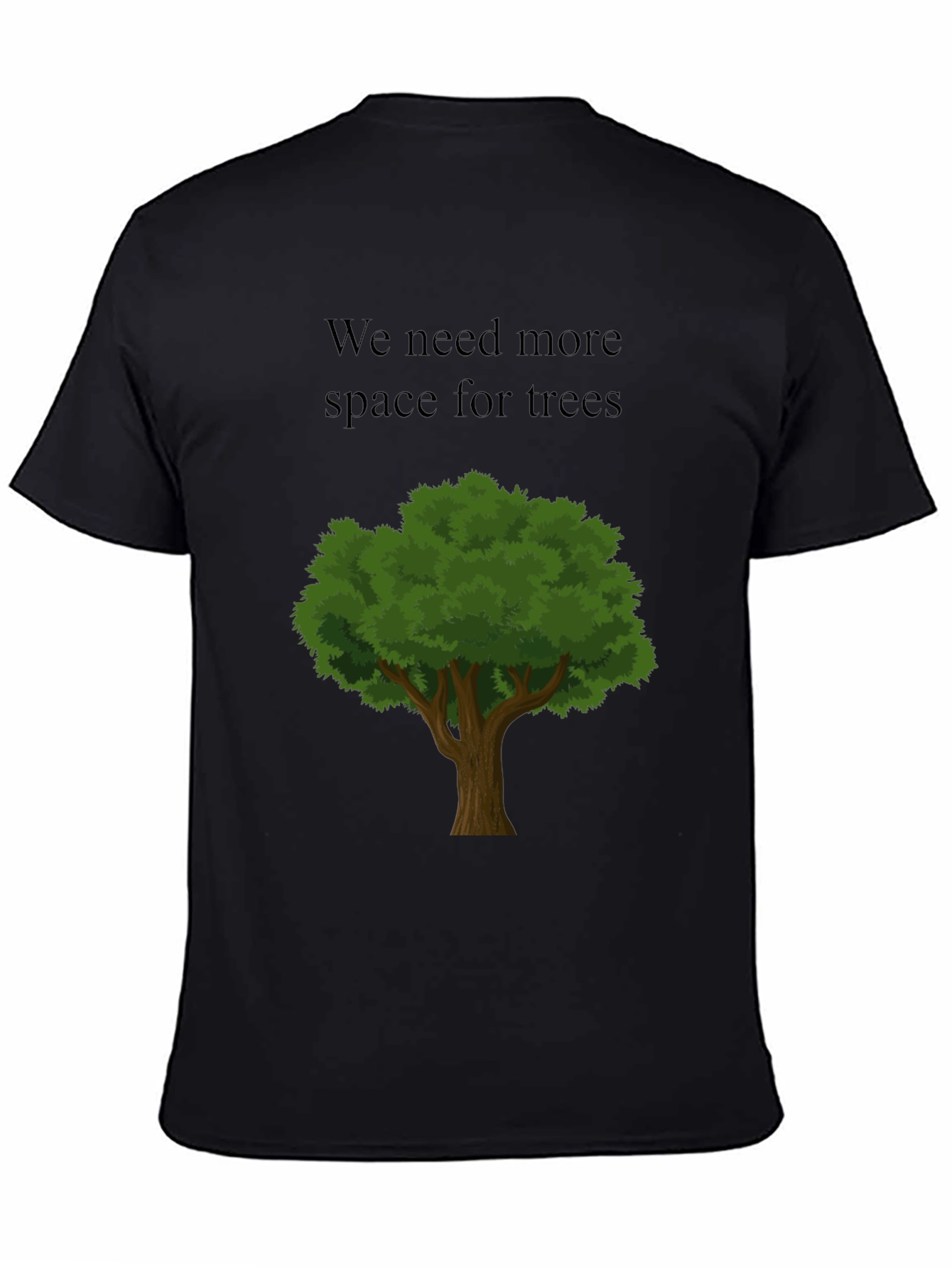 Eco-Friendly Tree Graphic Black T-Shirt
