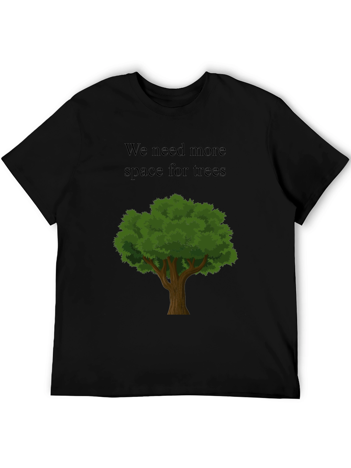 Eco-Friendly Tree Graphic Black T-Shirt