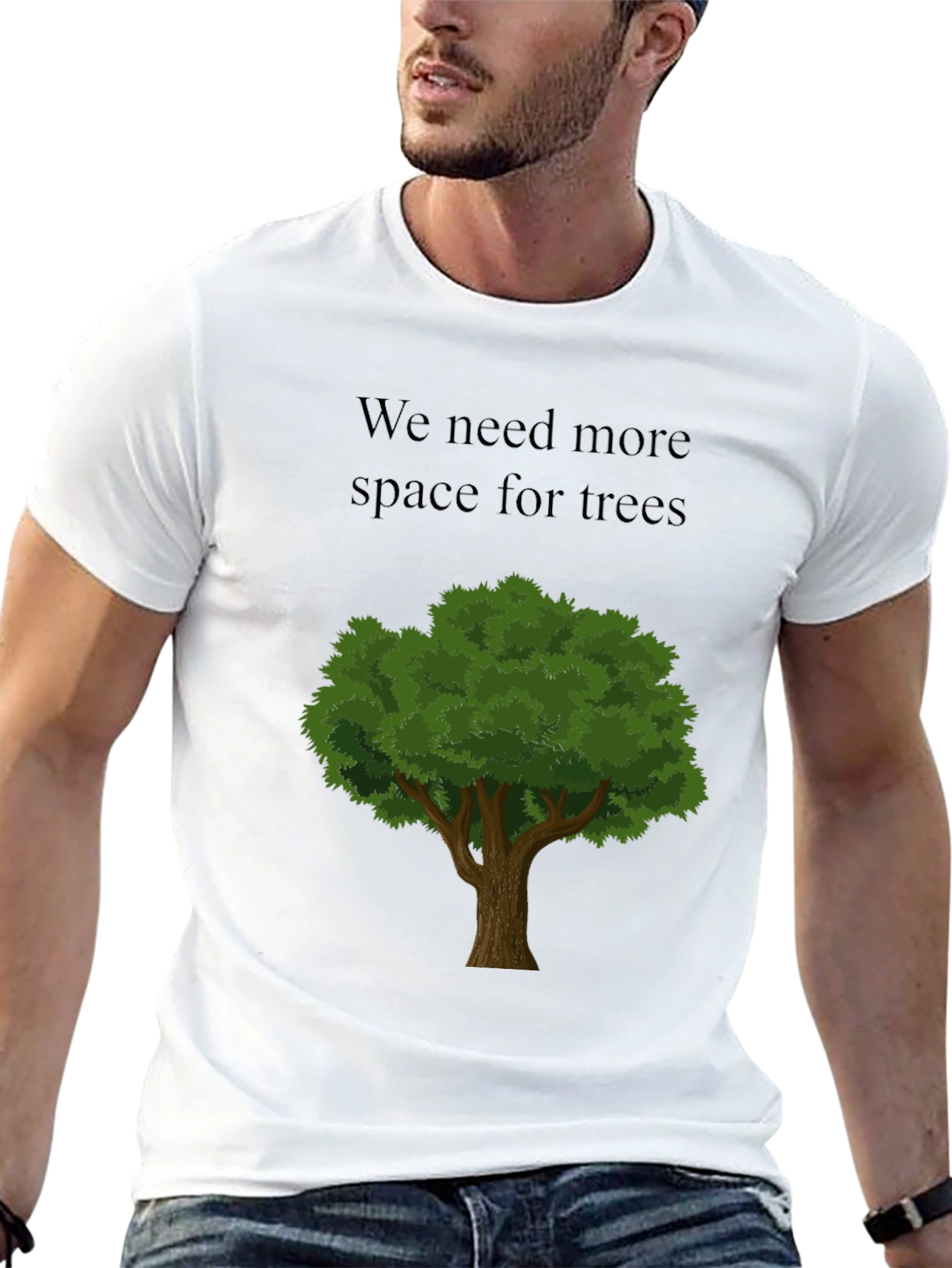 Eco-Friendly Tree Graphic Black T-Shirt