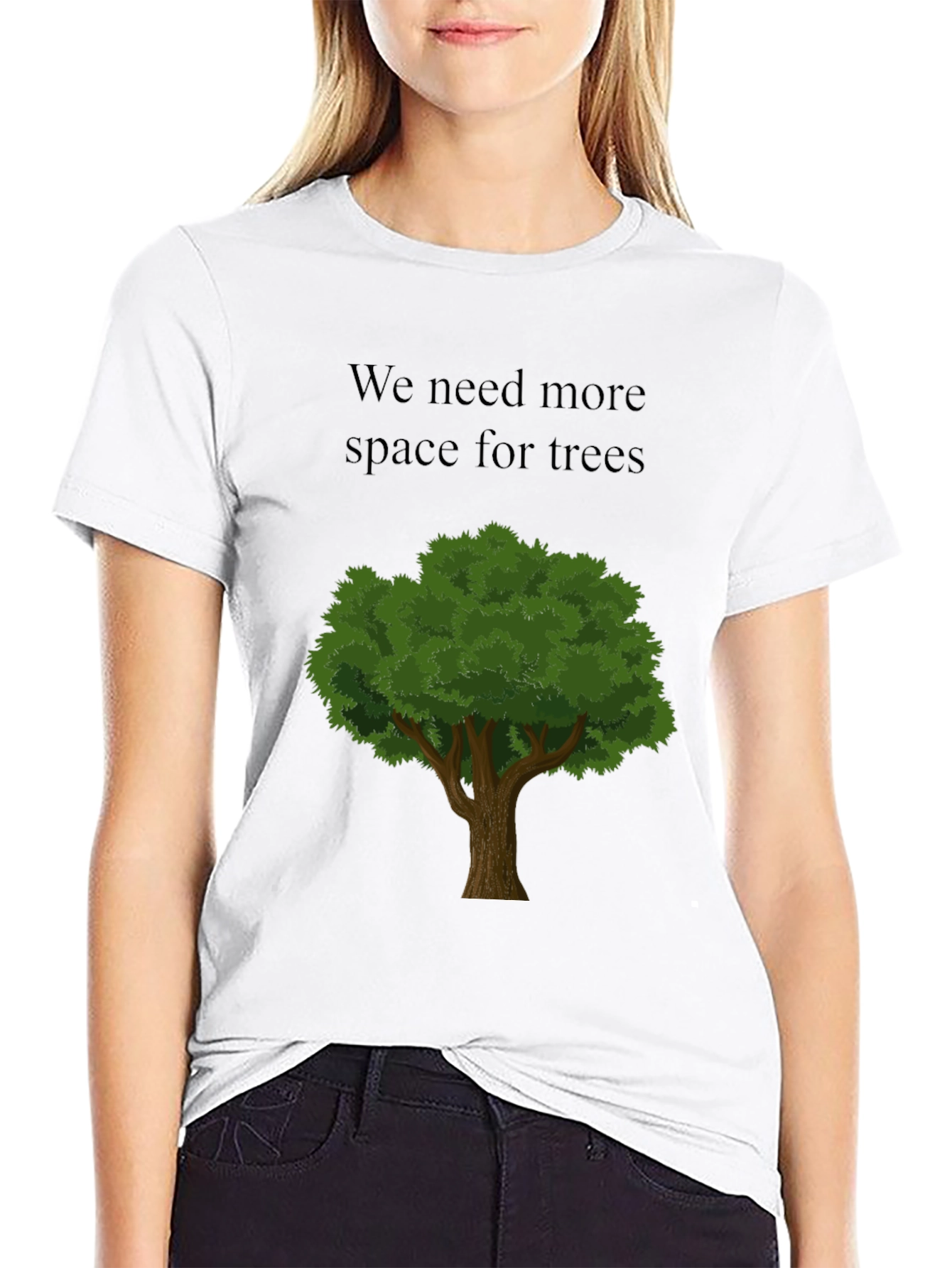Eco-Friendly Tree Graphic Black T-Shirt