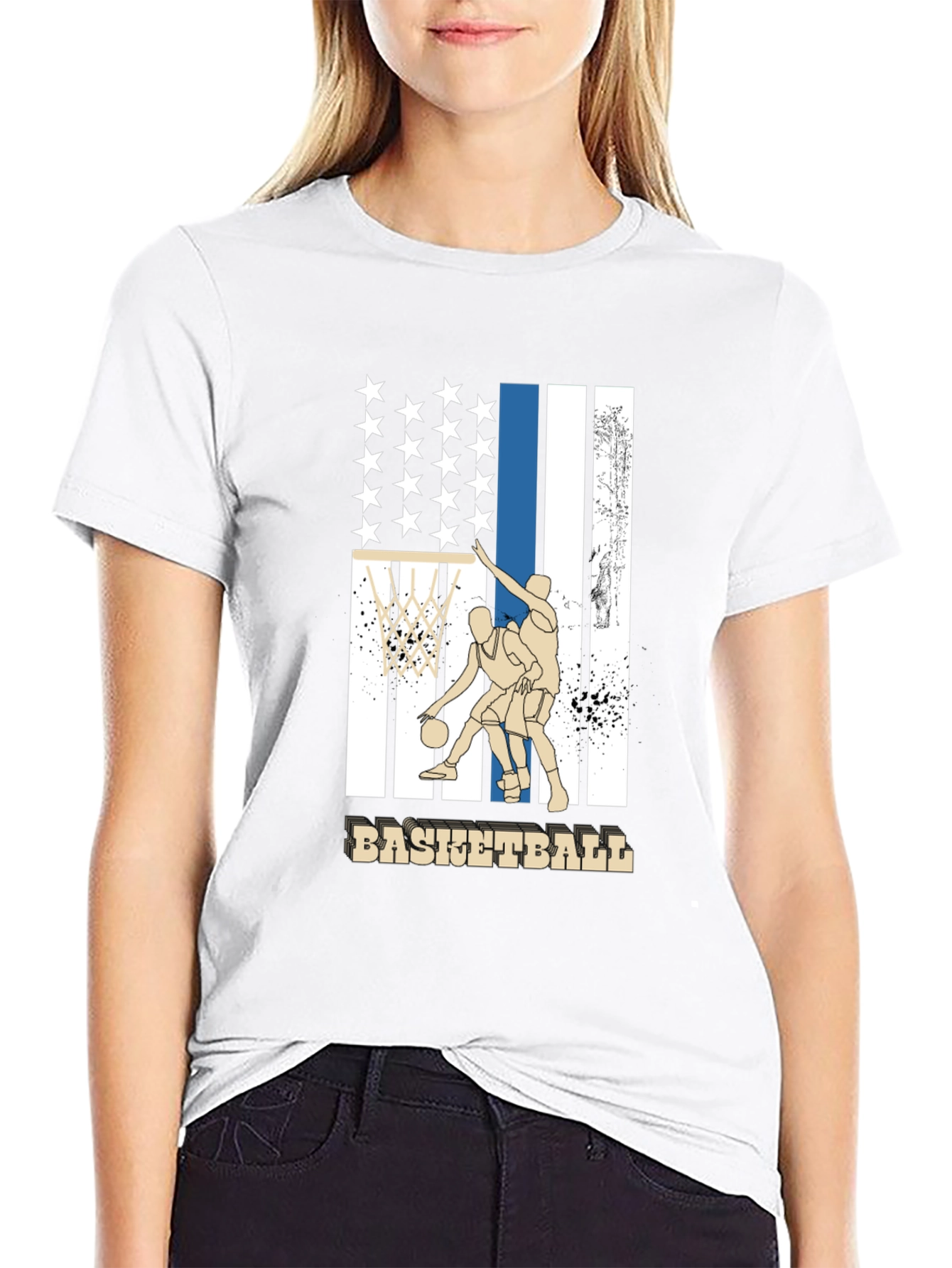 Basketball USA Flag Graphic T-Shirt