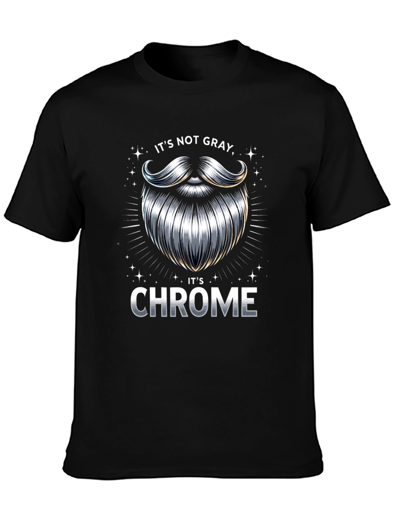 Chrome Beard Graphic T-Shirt - Unique Mens Tee