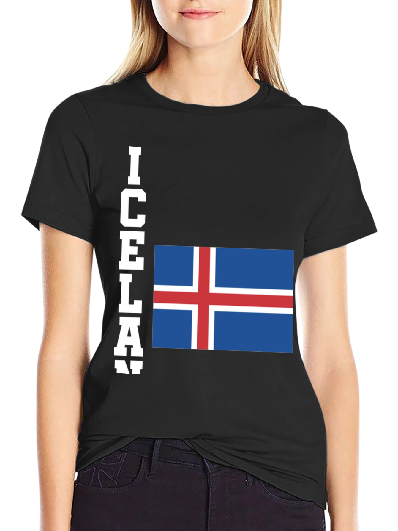 Iceland Flag T-Shirt - Black Graphic Tee