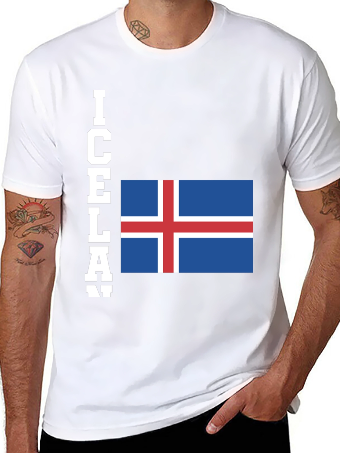 Iceland Flag T-Shirt - Black Graphic Tee