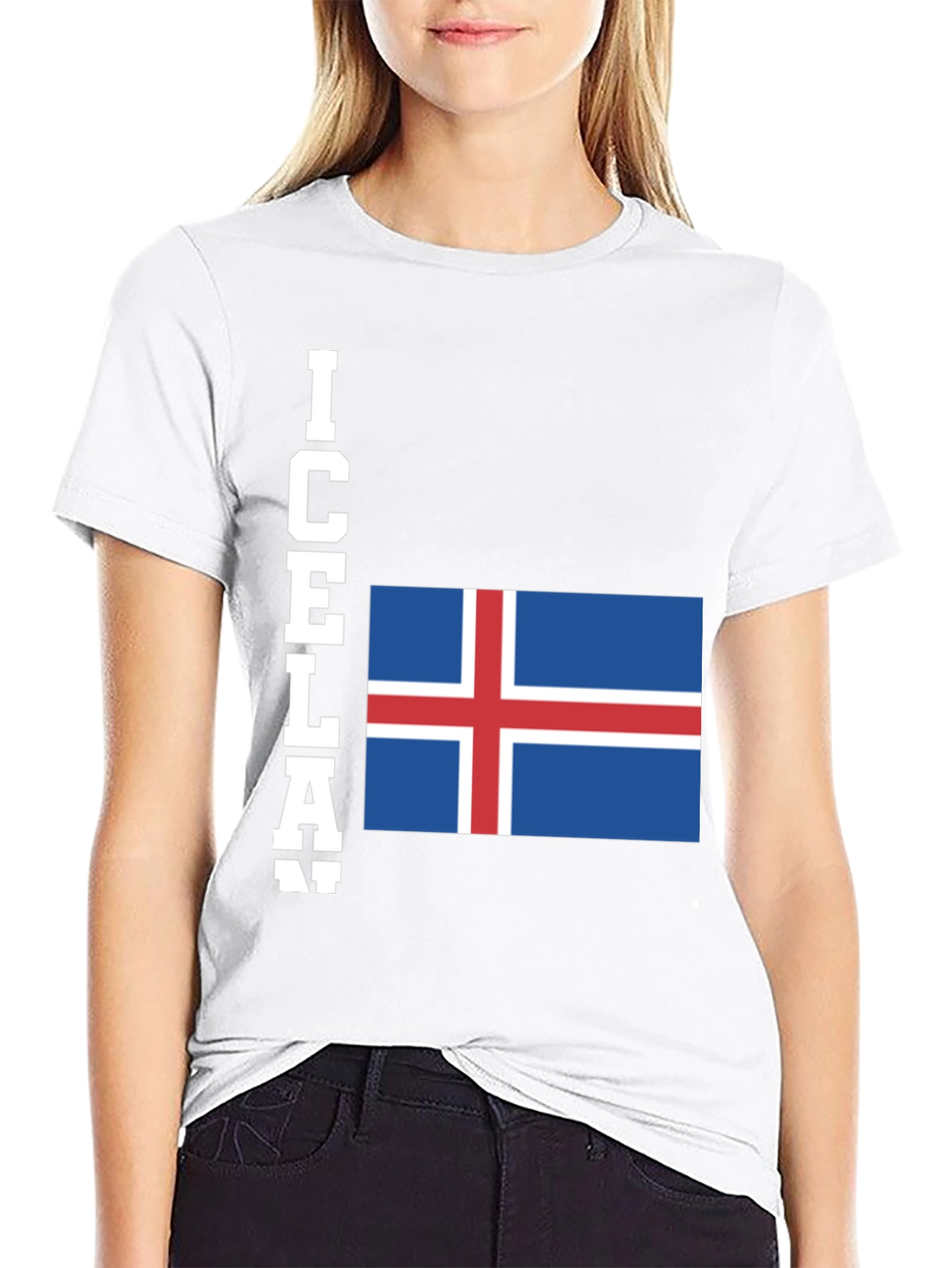 Iceland Flag T-Shirt - Black Graphic Tee