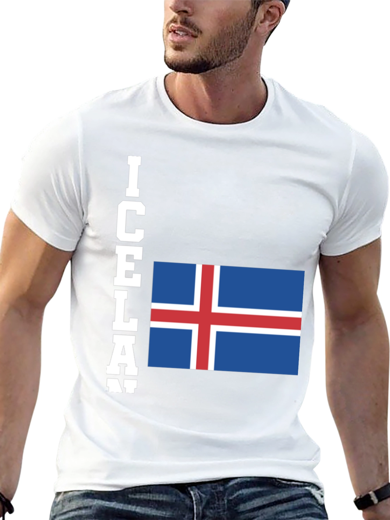 Iceland Flag T-Shirt - Black Graphic Tee