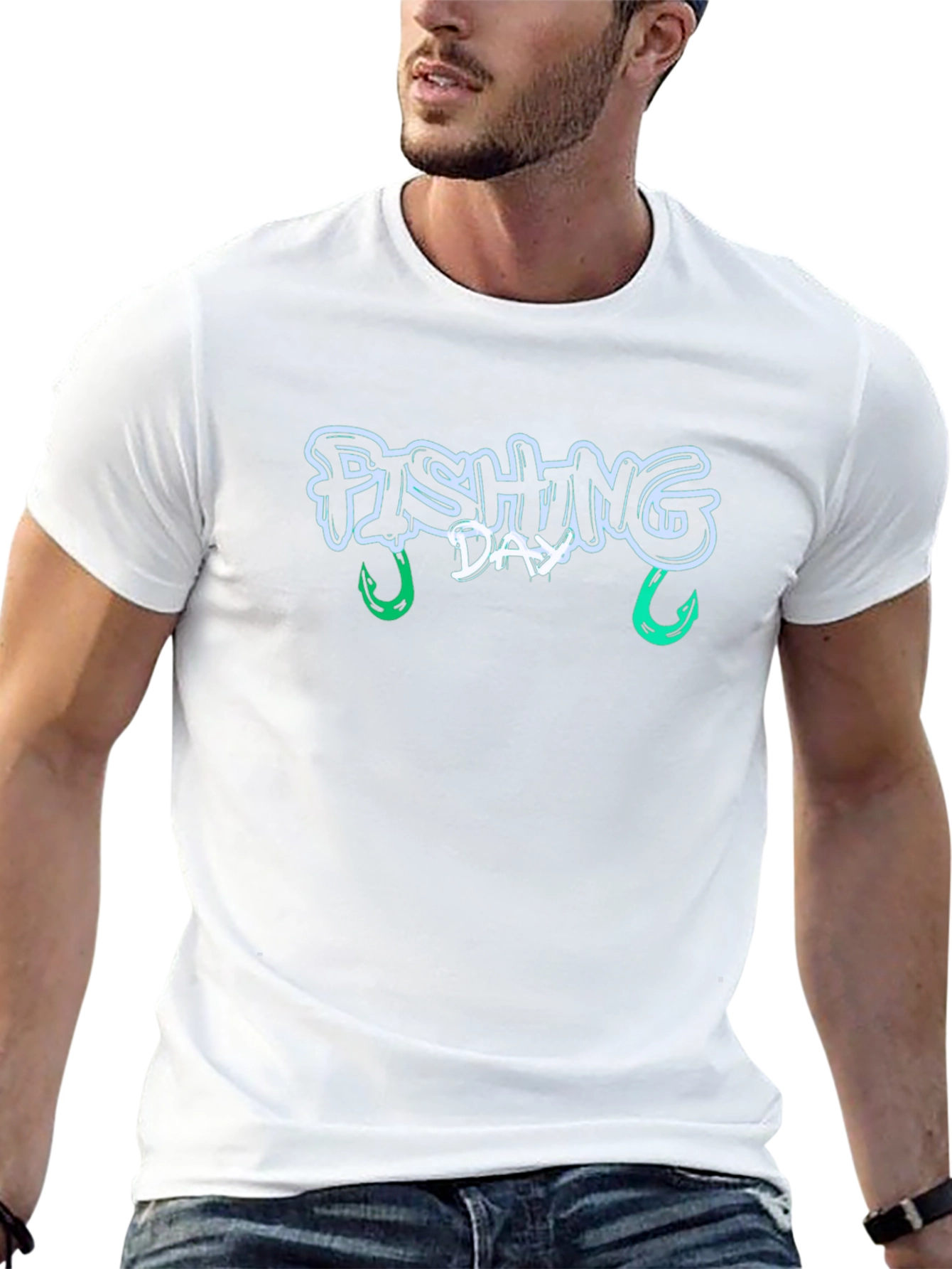 Fishing Day Graphic Tee - Black