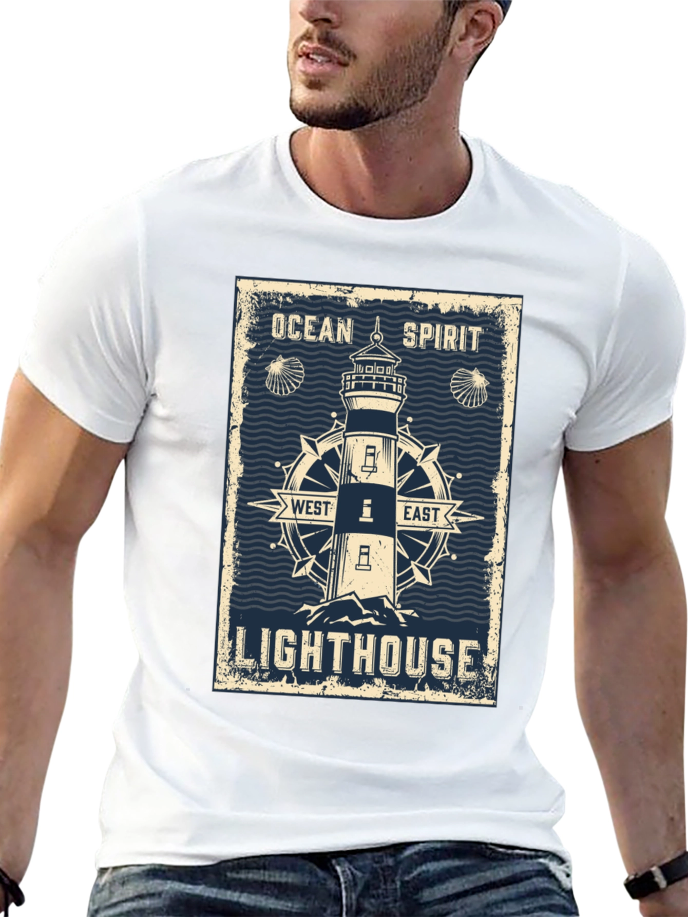 Ocean Spirit Lighthouse Graphic T-Shirt