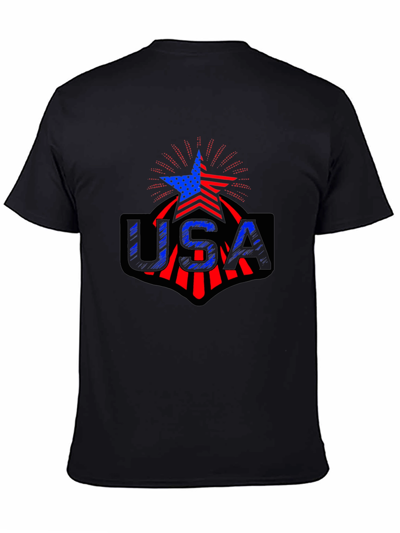 USA Patriotic Star T-Shirt - Red White & Blue