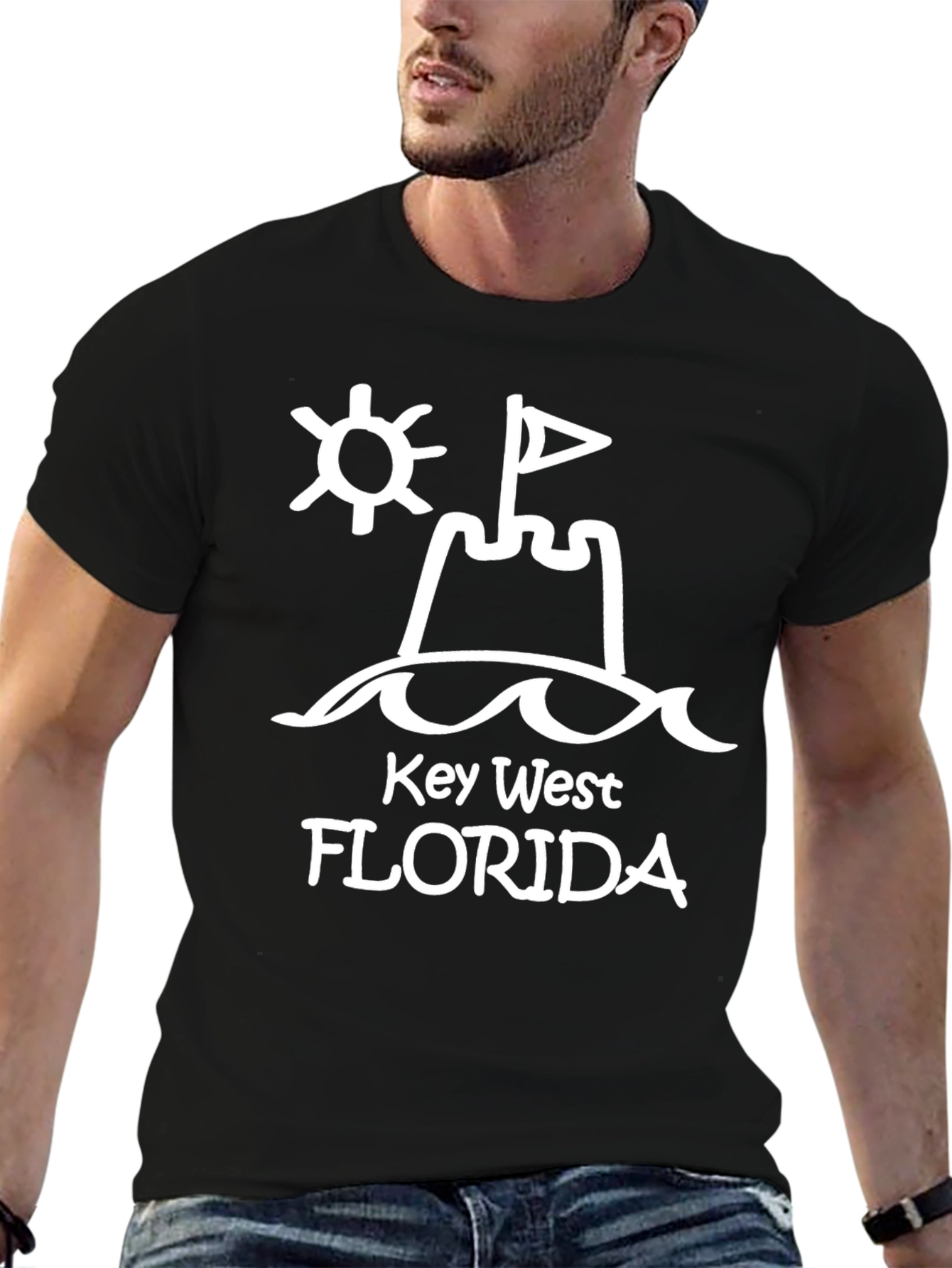 Key West Florida Graphic T-Shirt - Sandcastle Design